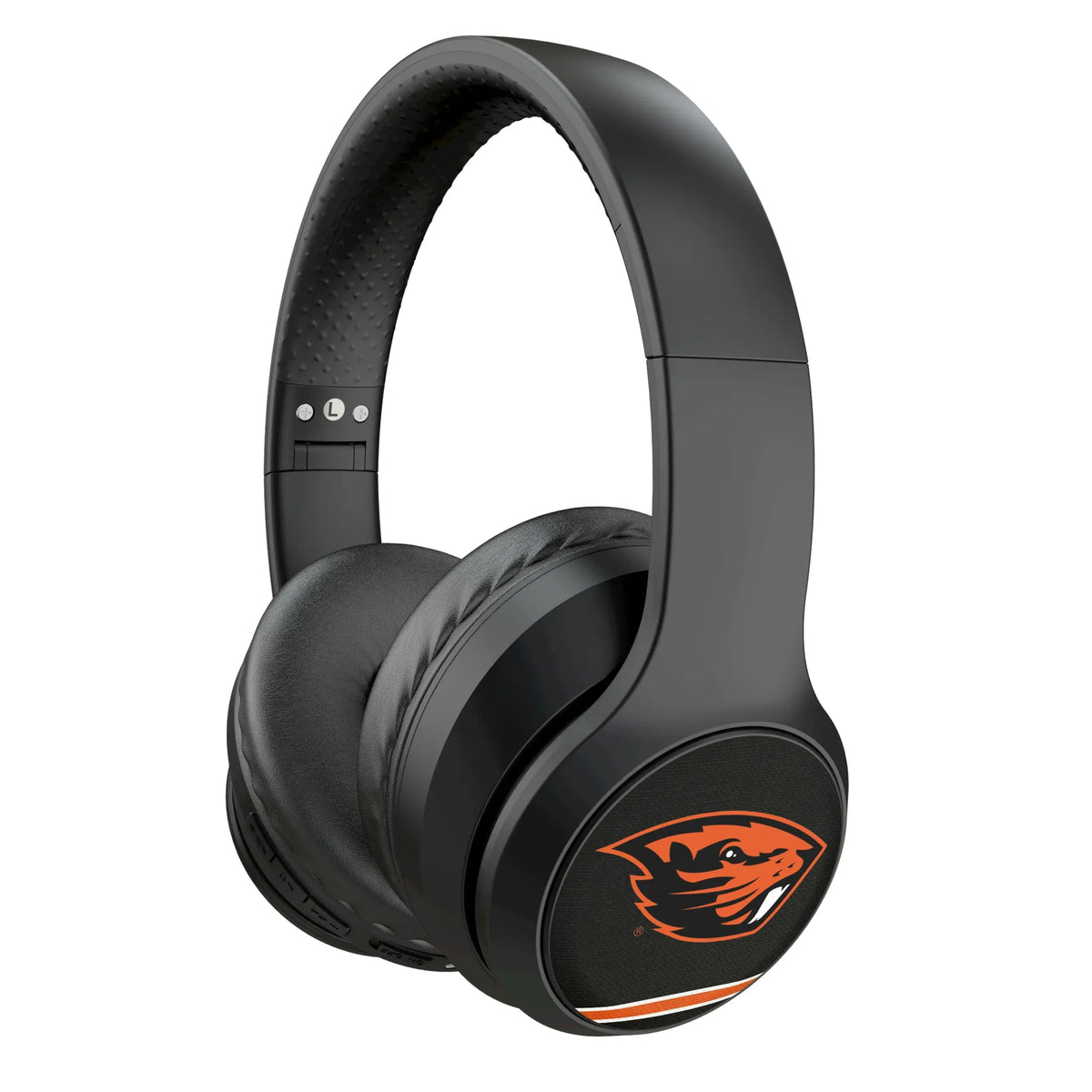 Oregon State University Beavers Stripe Wireless Over-Ear Headphones With Case