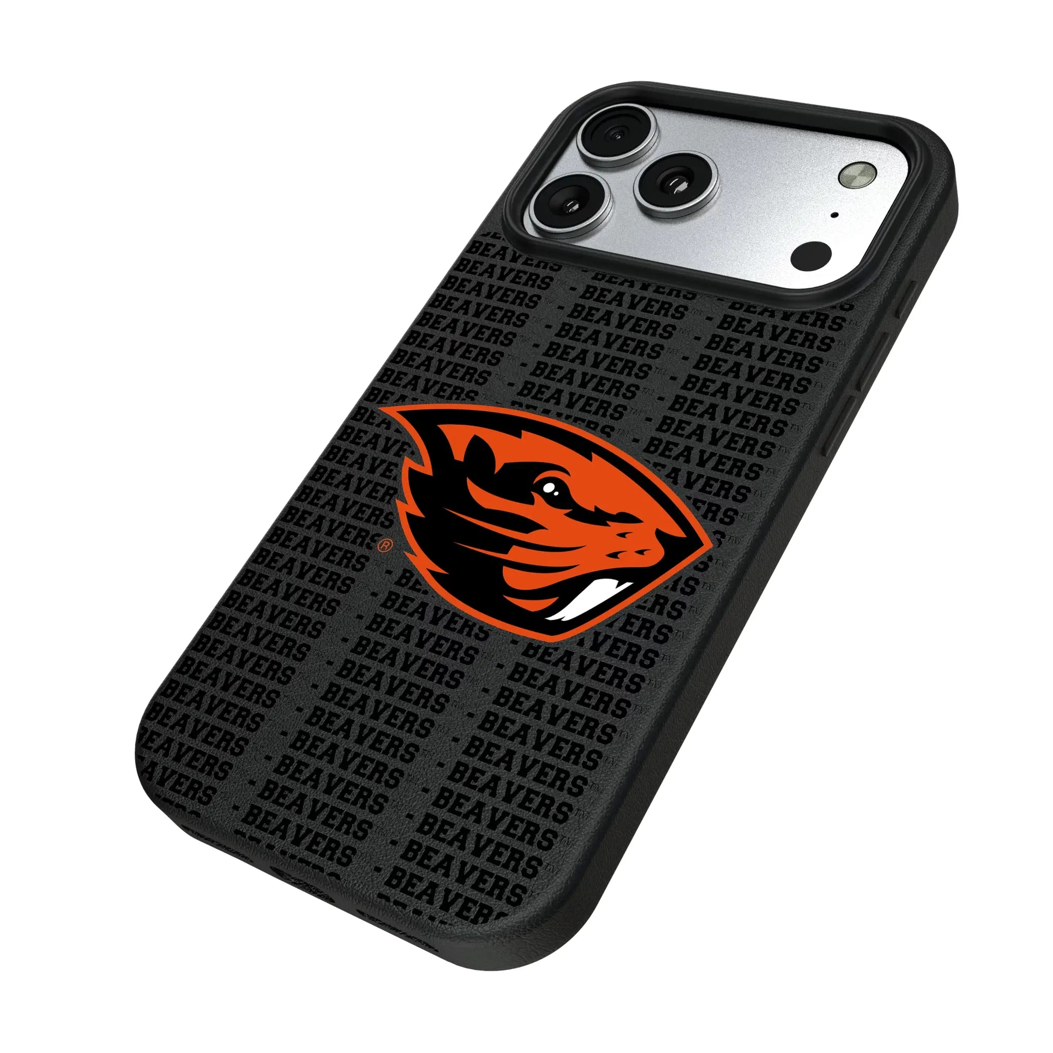 Oregon State University Beavers Text Backdrop iPhone MagSafe Compatible Phone Case for Apple iPhone - Isometric View#Device_iPhone 17 Pro Max