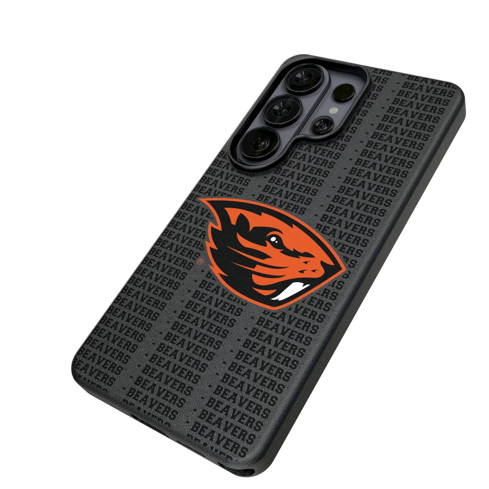 Oregon State University Beavers Text Backdrop Galaxy MagSafe Compatible Phone Case for Samsung Galaxy - Isometric View#Device_Galaxy S26 Ultra