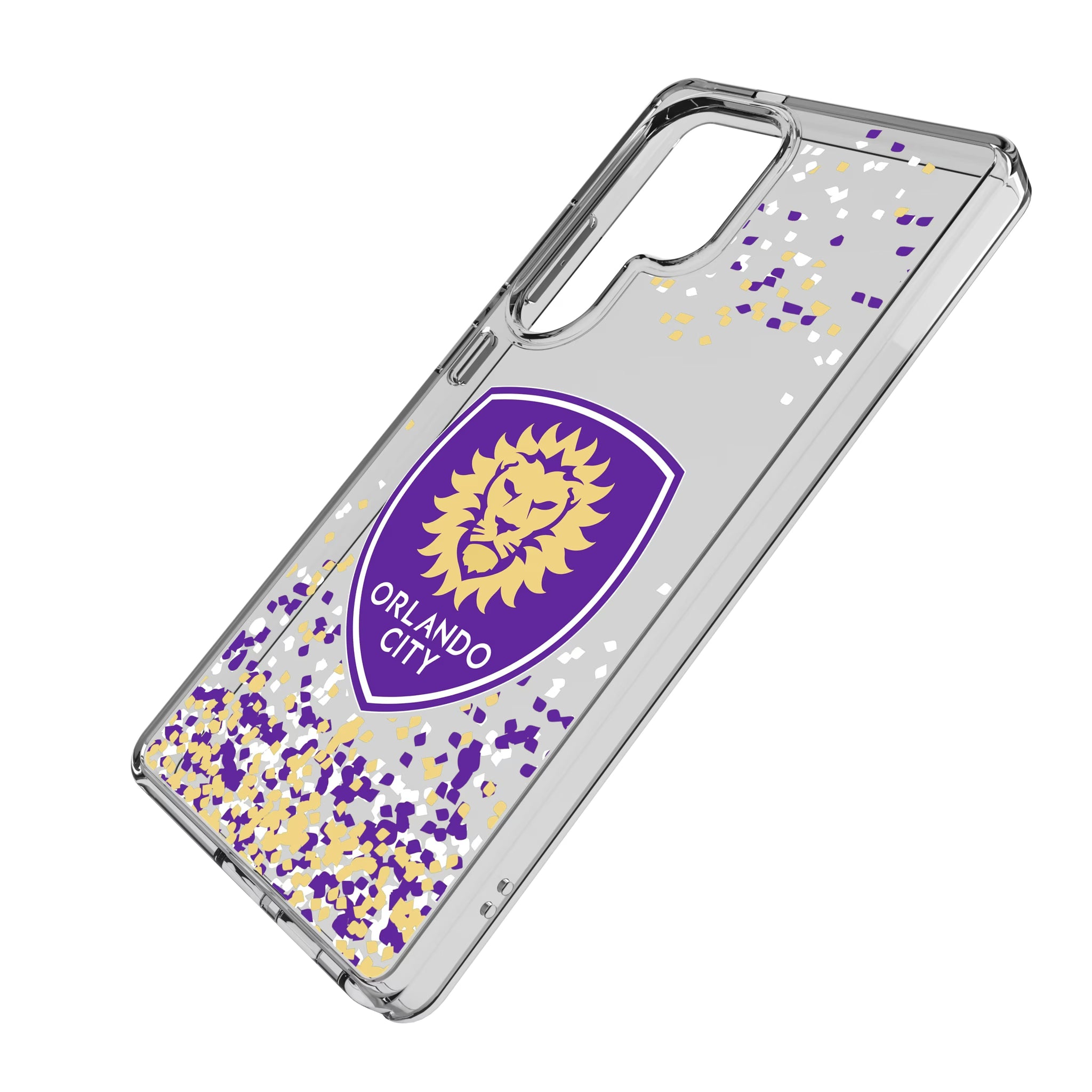 Orlando City Soccer Club Confetti Galaxy Clear Phone Case for Samsung Galaxy - Isometric View