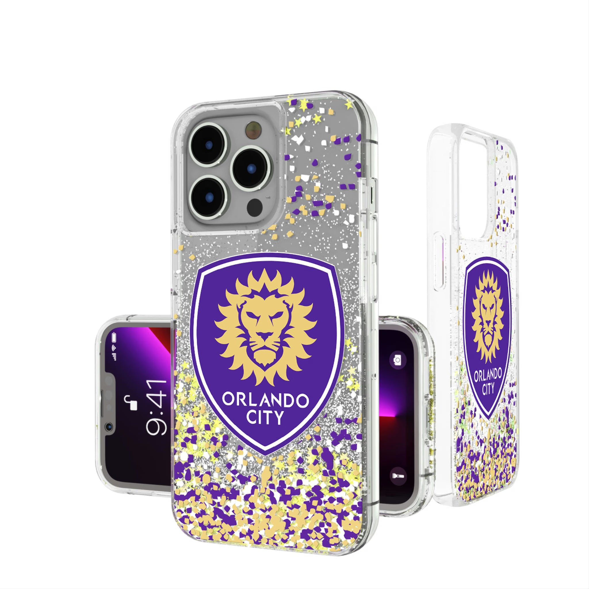Orlando City Soccer Club Confetti iPhone Glitter Phone Case for Apple iPhone