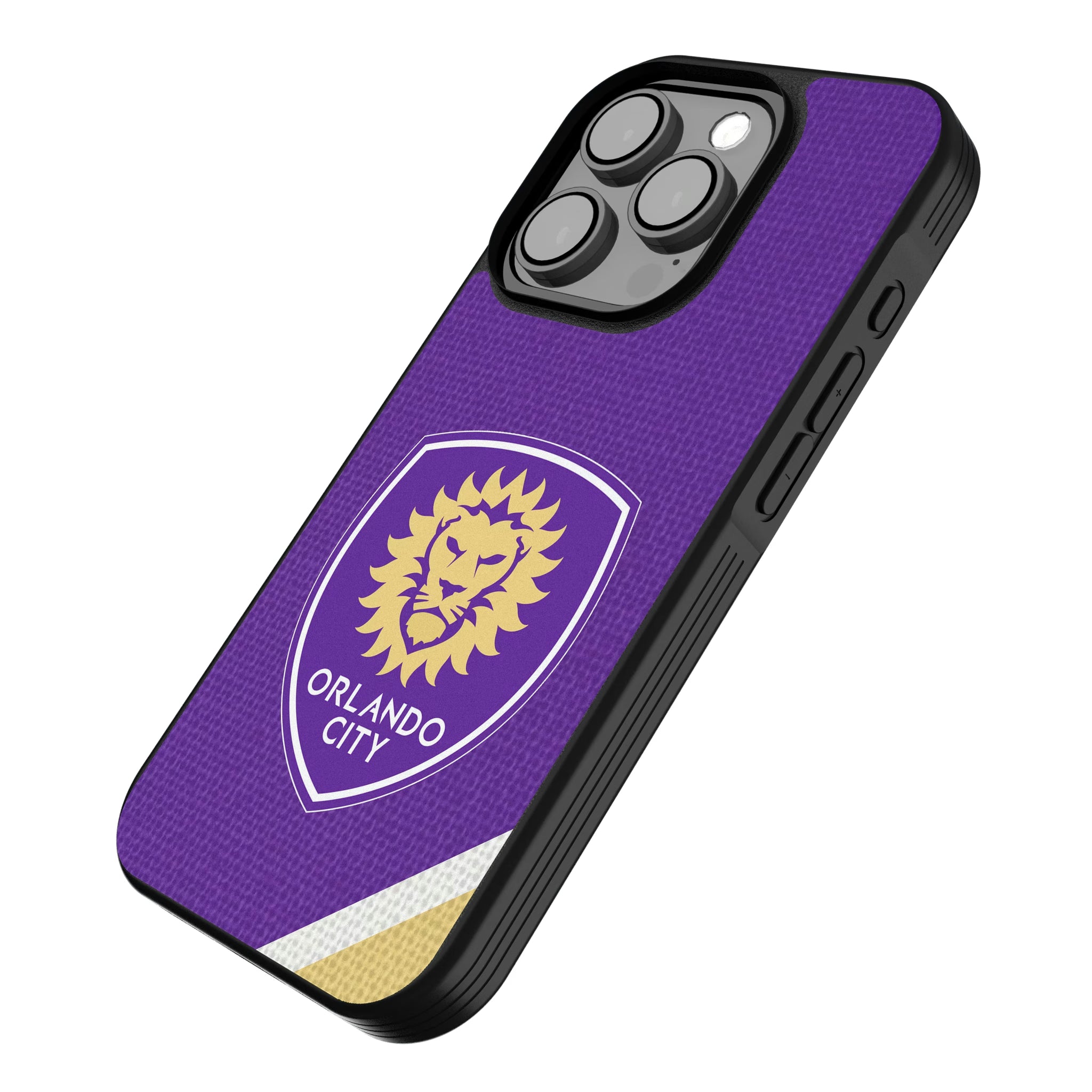 Orlando City Soccer Club Diagonal Stripe iPhone Bump Phone Case for Apple iPhone - Isometric View