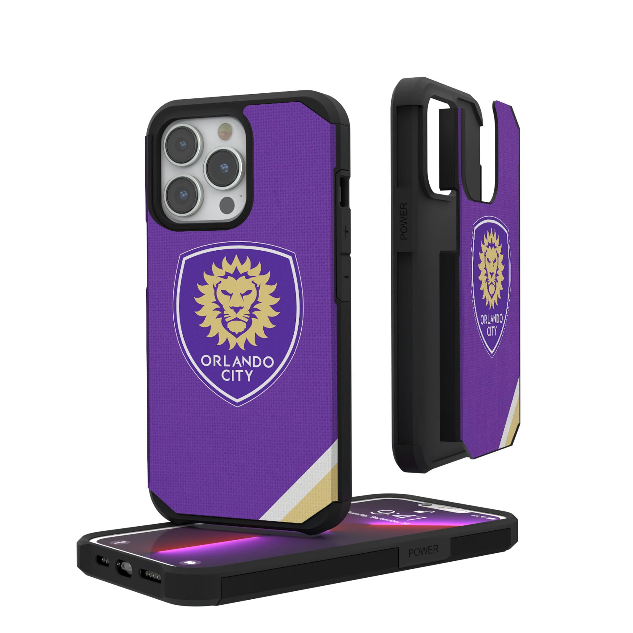 Orlando City Soccer Club Diagonal Stripe iPhone Rugged Phone Case for Apple iPhone