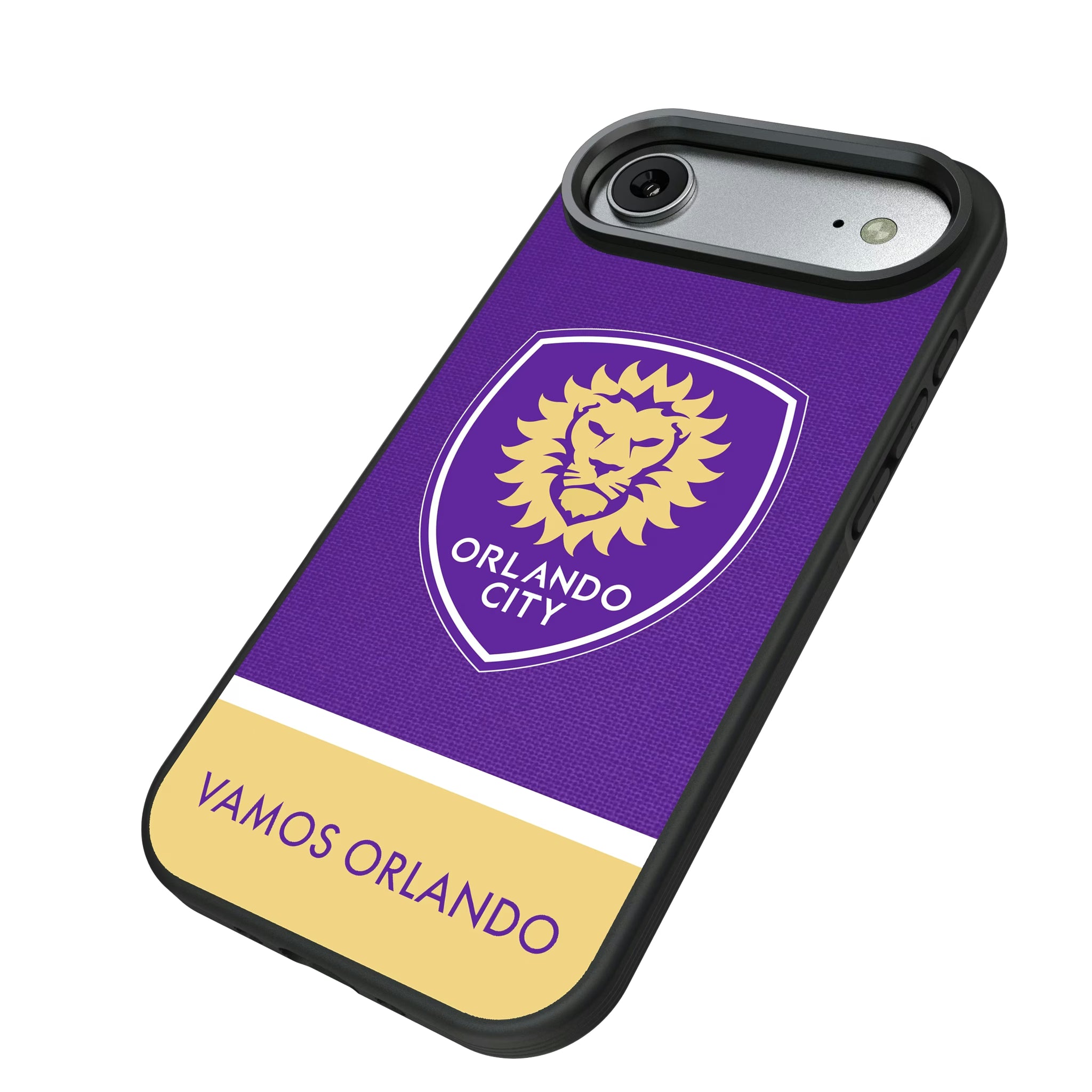 Orlando City Soccer Club Endzone Solid iPhone Bump Phone Case for Apple iPhone - Isometric View#Device_iPhone Air