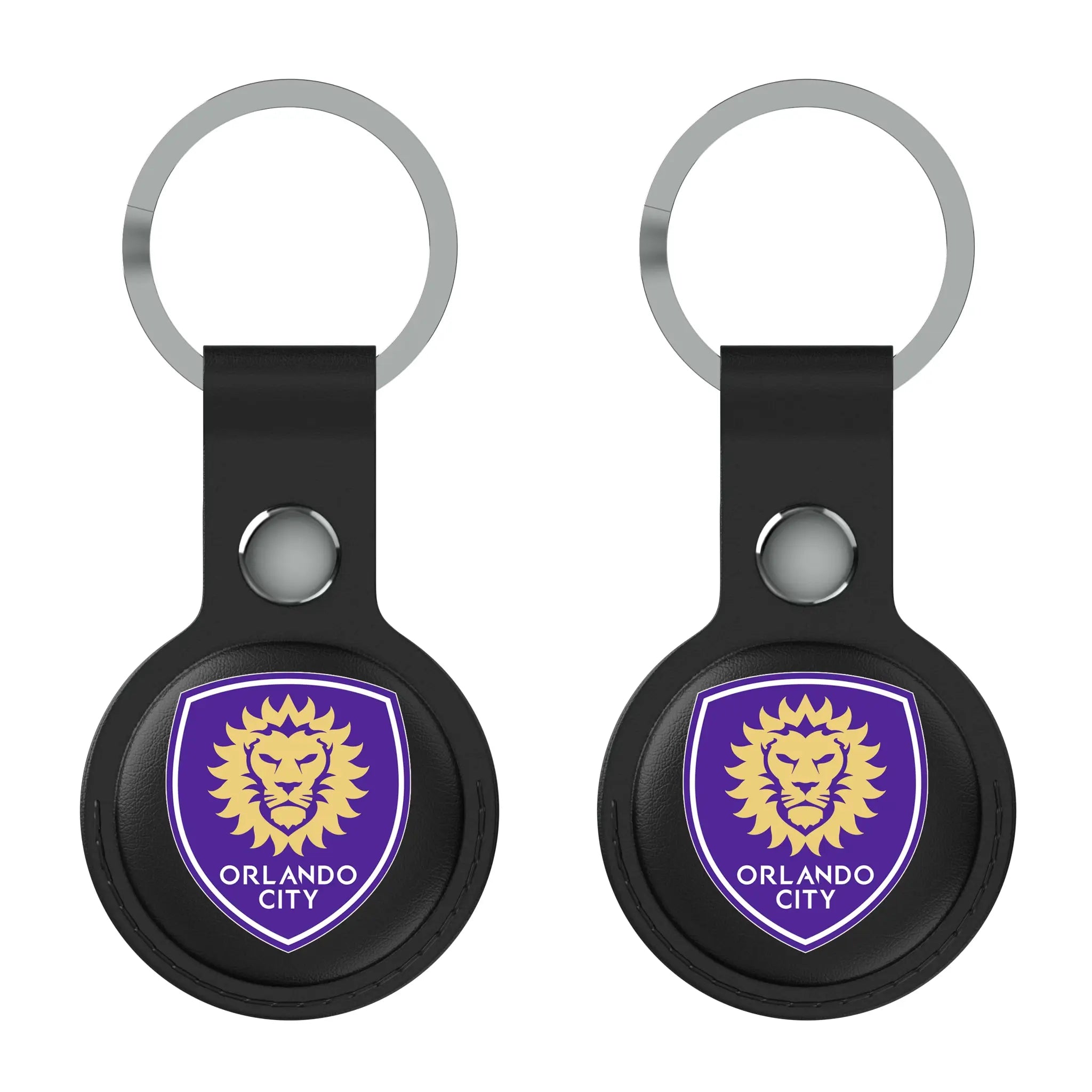 Orlando City Soccer Club Insignia AirTag Black Airtag Holder 2-Pack