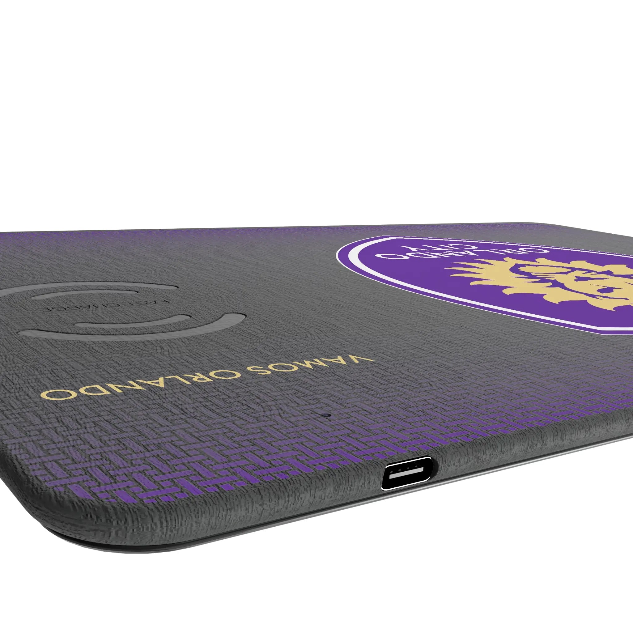 Orlando City Soccer Club Linen 15-Watt Wireless Charger and Mouse Pad