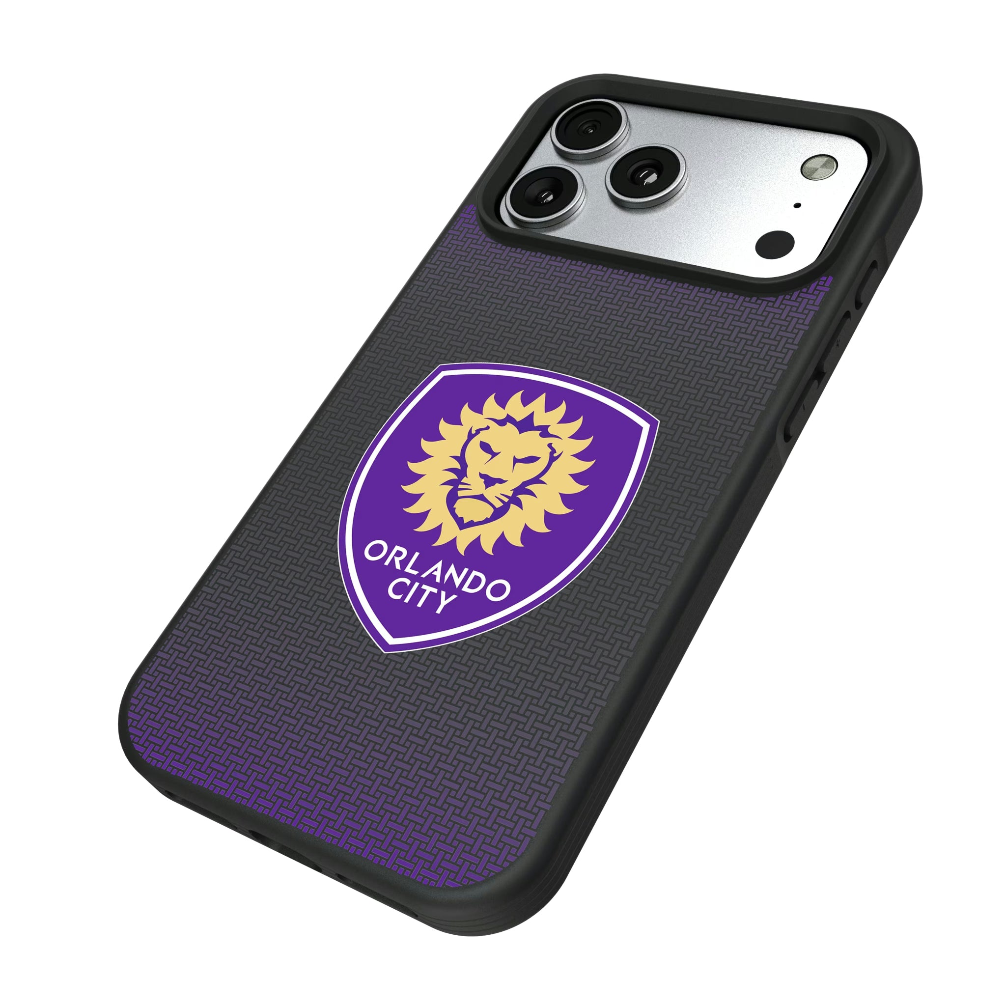 Orlando City Soccer Club Linen iPhone Bump Phone Case for Apple iPhone - Isometric View#Device_iPhone 17 Pro Max