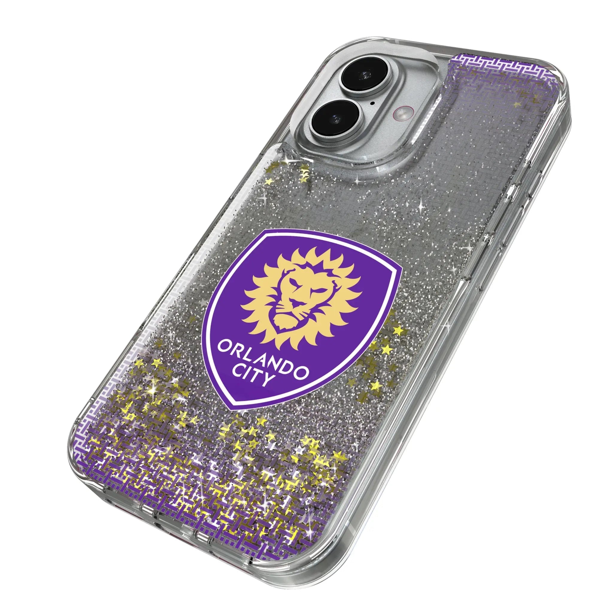 Orlando City Soccer Club Linen iPhone Glitter Phone Case for Apple iPhone - Isometric View
