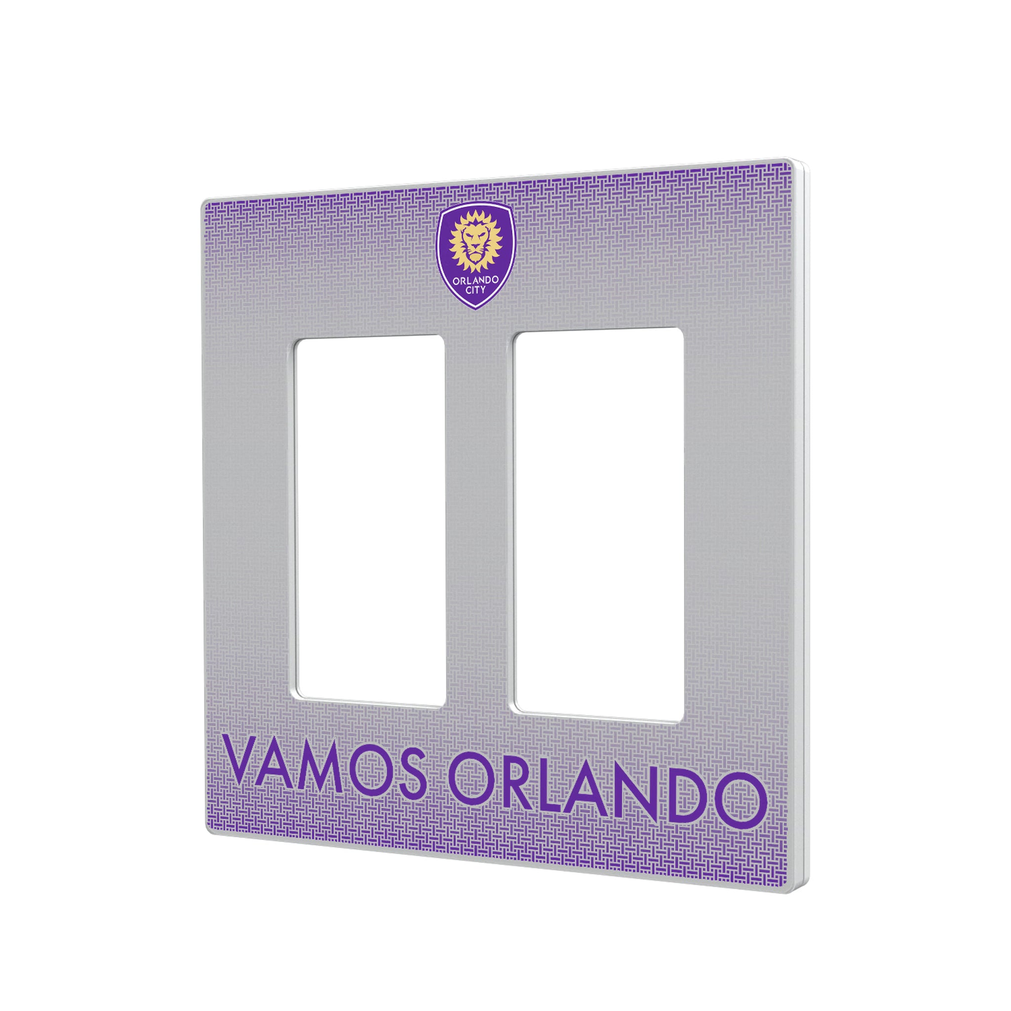 Orlando City Soccer Club Linen Hidden-Screw Light Switch Plate#Style_Double Rocker