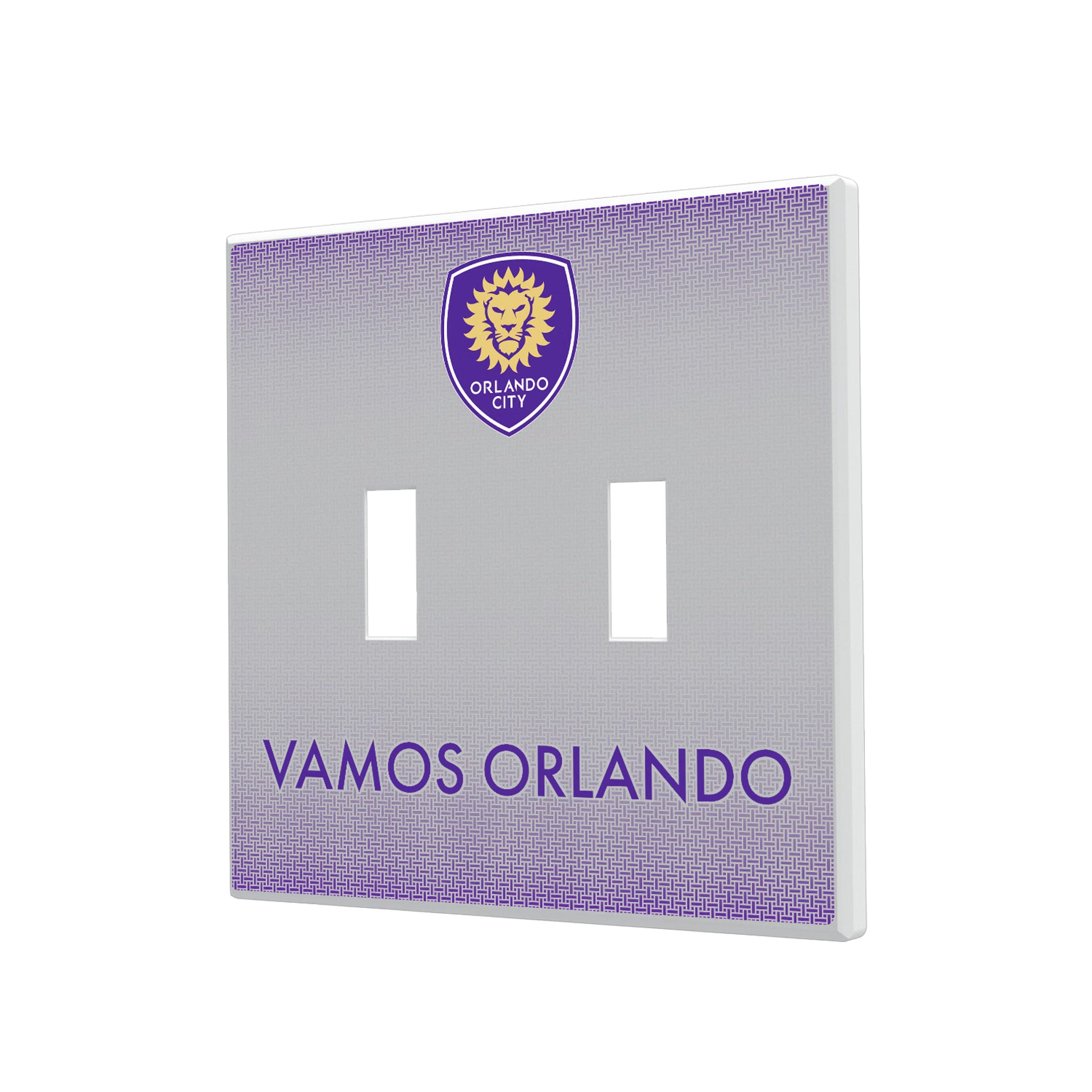 Orlando City Soccer Club Linen Hidden-Screw Light Switch Plate#Style_Double Toggle