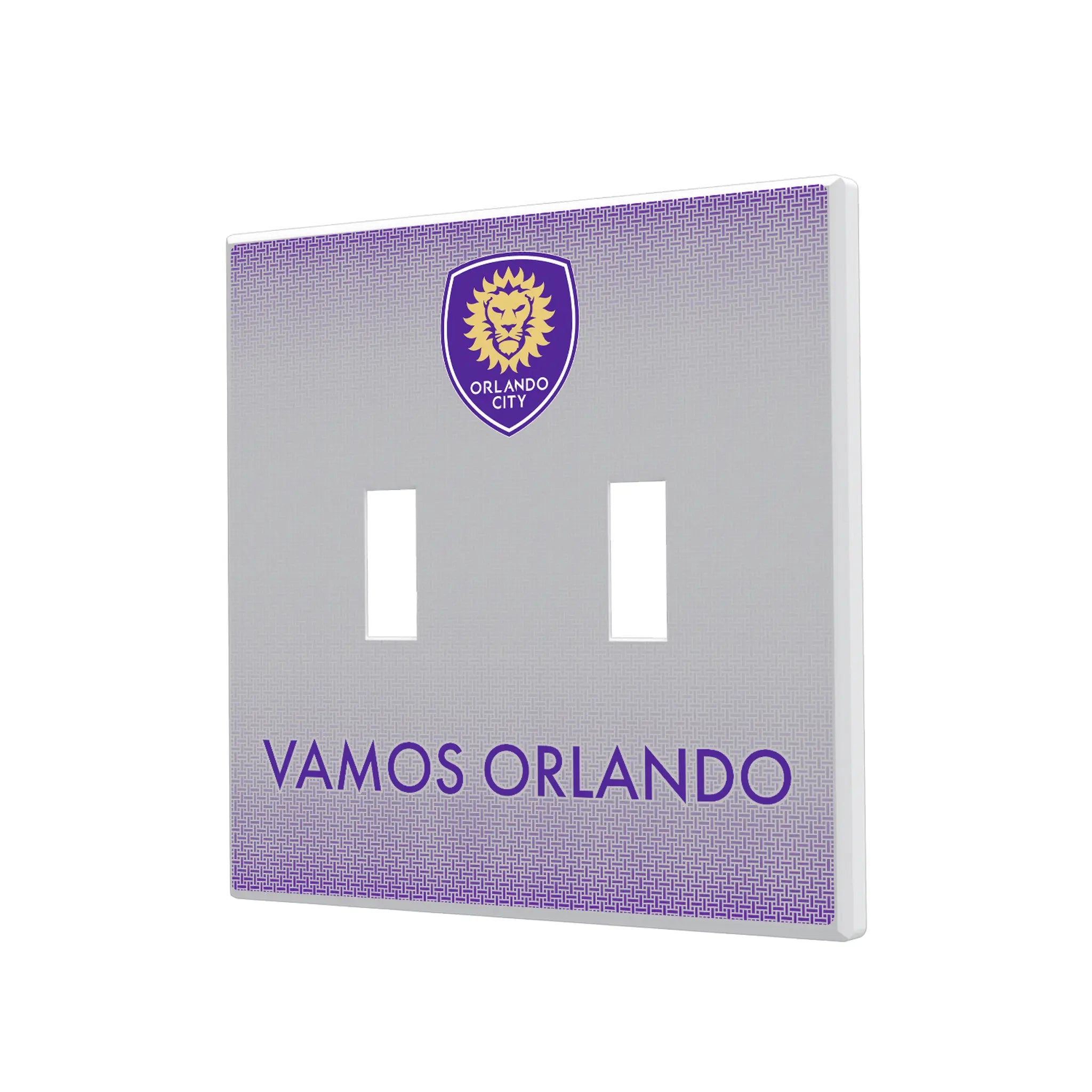 Orlando City Soccer Club Linen Hidden-Screw Light Switch Plate#Style_Double Toggle