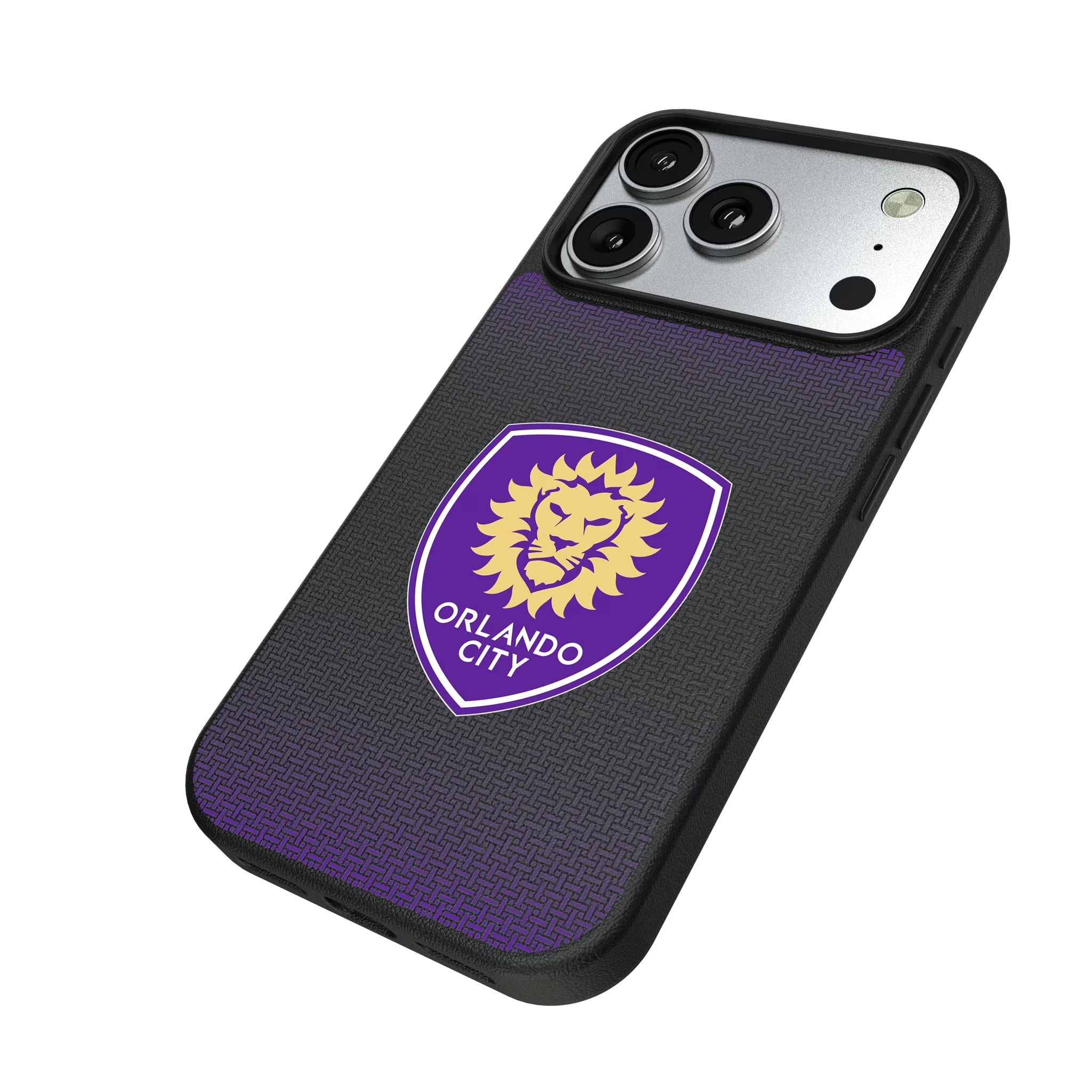 Orlando City Soccer Club Linen iPhone MagSafe Compatible Phone Case for Apple iPhone - Isometric View#Device_iPhone 17 Pro