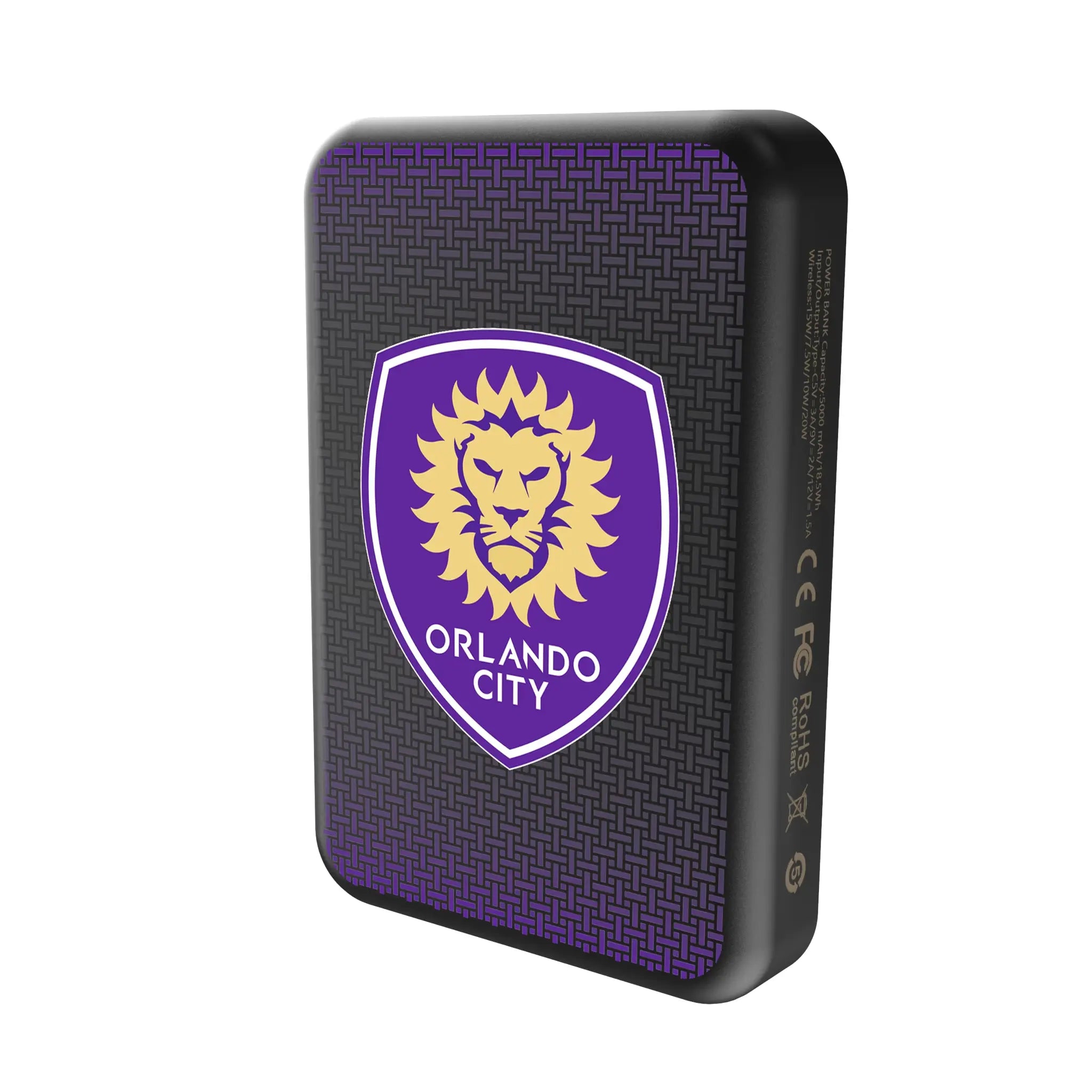Orlando City Soccer Club Linen Wireless Mag Power Bank