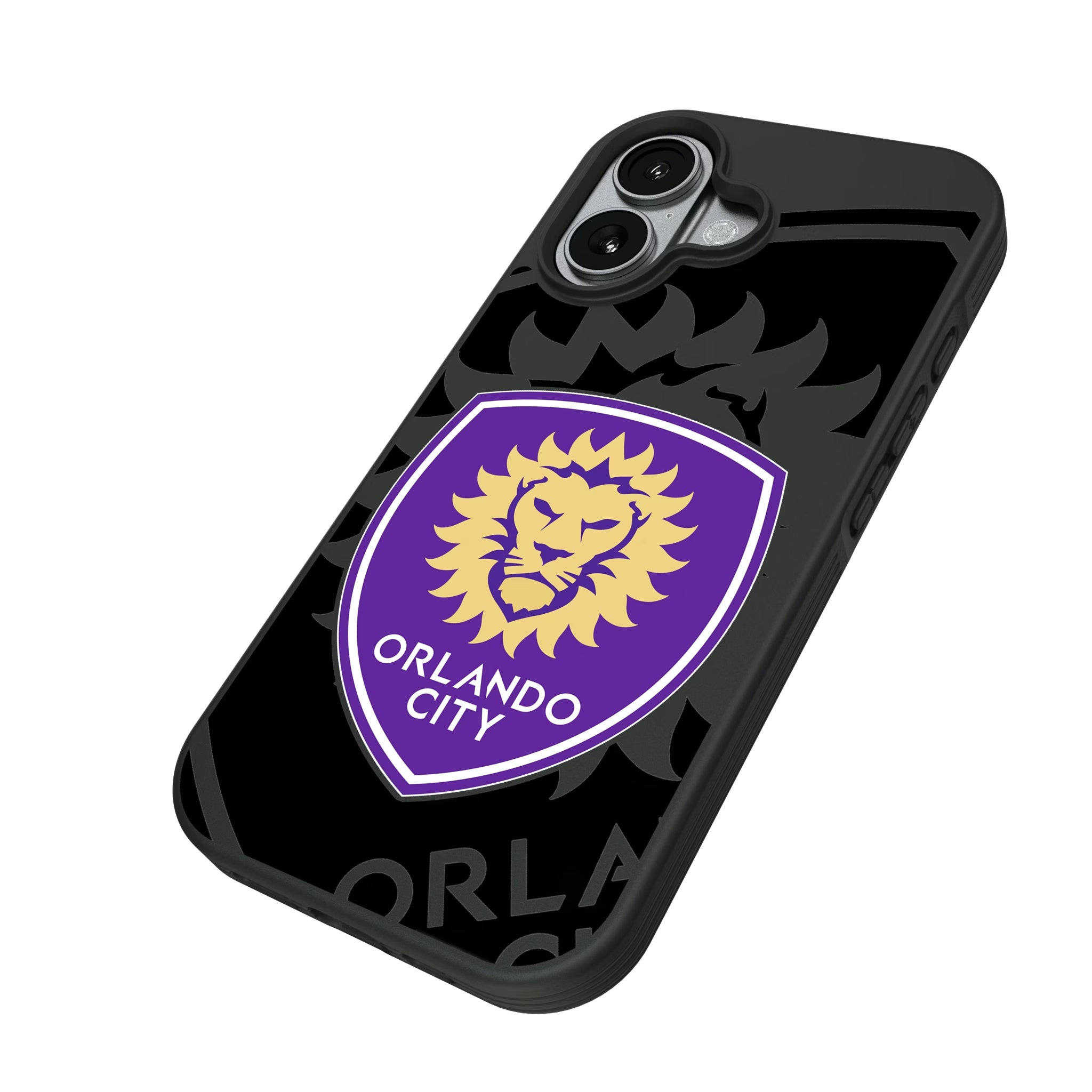Orlando City Soccer Club Monocolor Tilt iPhone Bump Phone Case for Apple iPhone - Isometric View#Device_iPhone 17