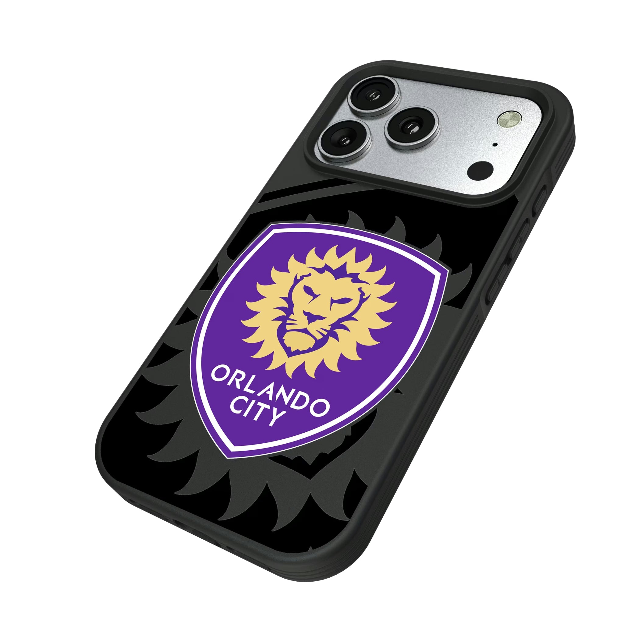 Orlando City Soccer Club Monocolor Tilt iPhone Bump Phone Case for Apple iPhone - Isometric View#Device_iPhone 17 Pro