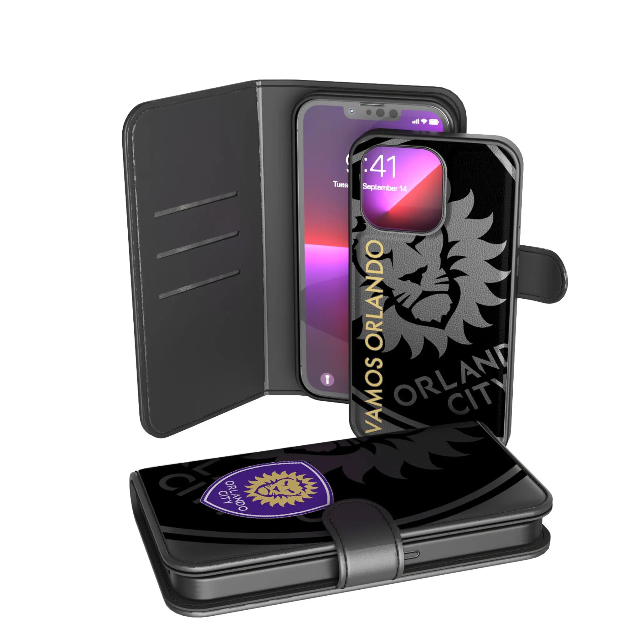 Orlando City Soccer Club Monocolor Tilt iPhone Wallet Phone Case for Apple iPhone