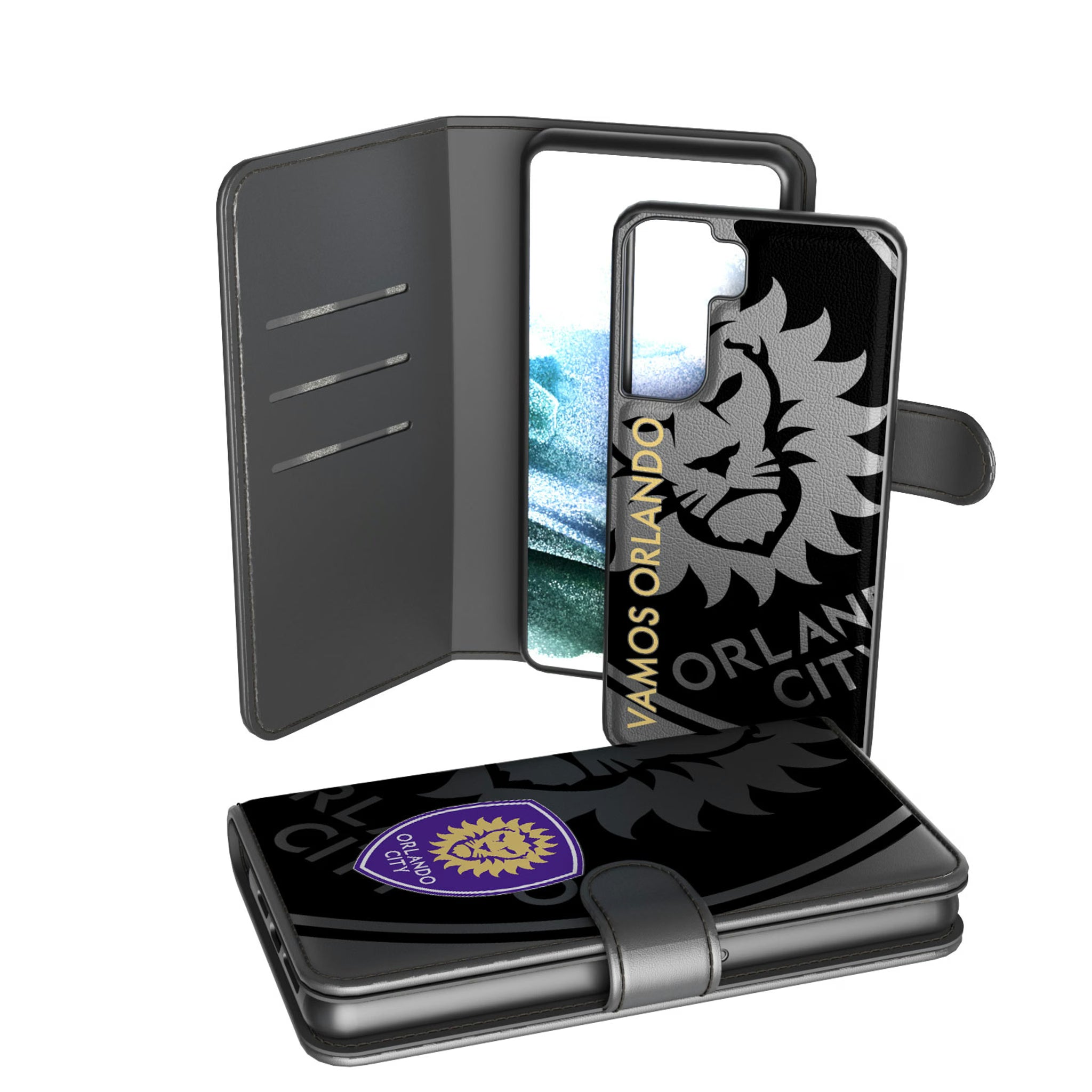 Orlando City Soccer Club Monocolor Tilt Galaxy Wallet Phone Case for Samsung Galaxy