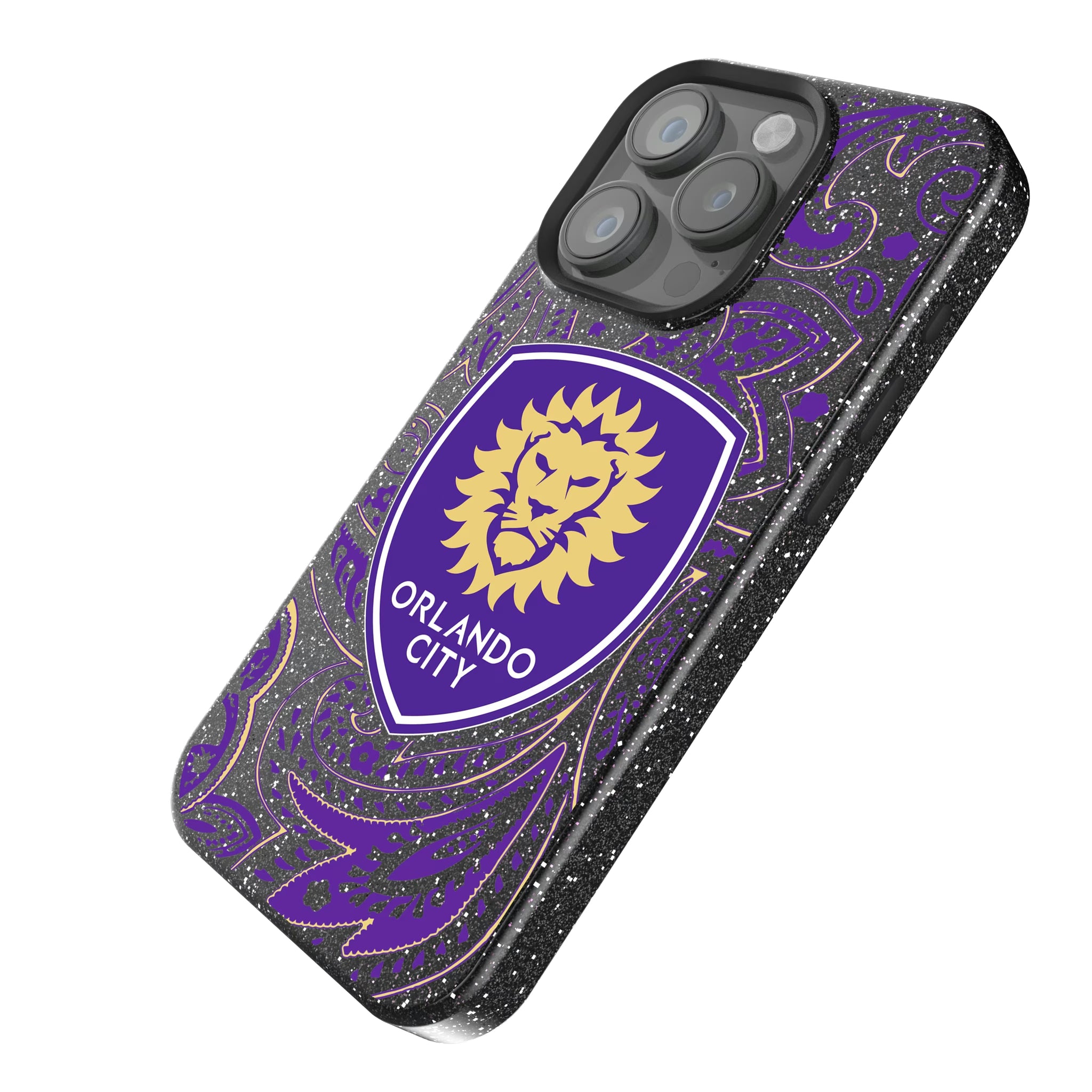 Orlando City Soccer Club Paisley iPhone Bling Phone Case for Apple iPhone - Isometric View