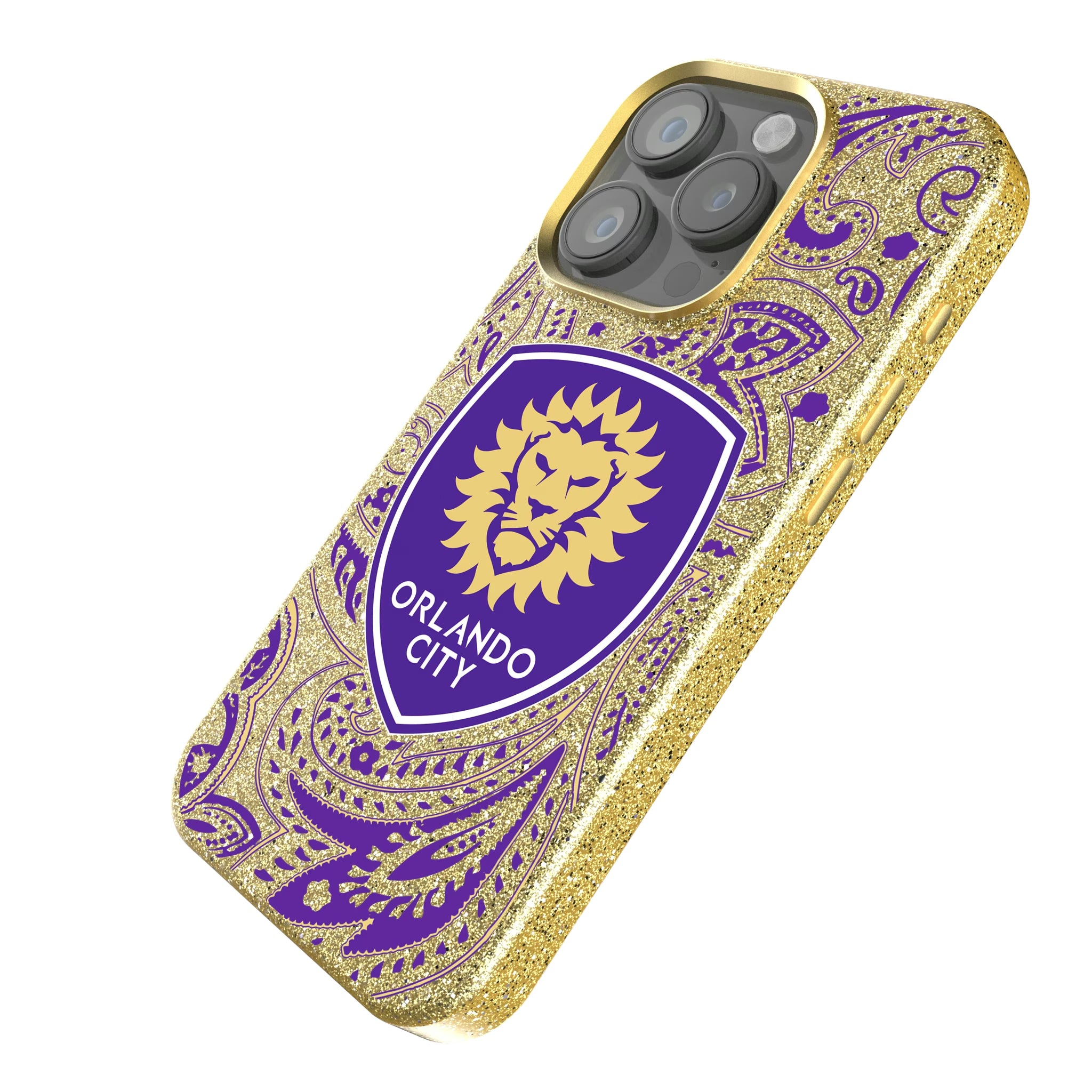Orlando City Soccer Club Paisley iPhone Bling Phone Case for Apple iPhone - Isometric View
