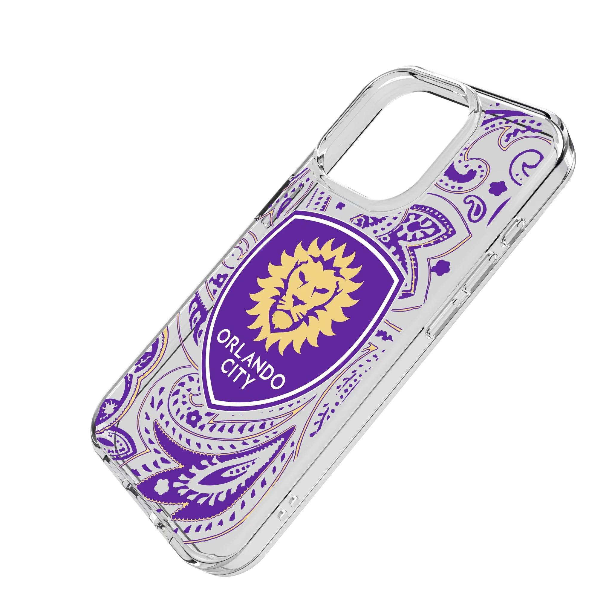 Orlando City Soccer Club Paisley iPhone Clear Phone Case for Apple iPhone - Isometric View