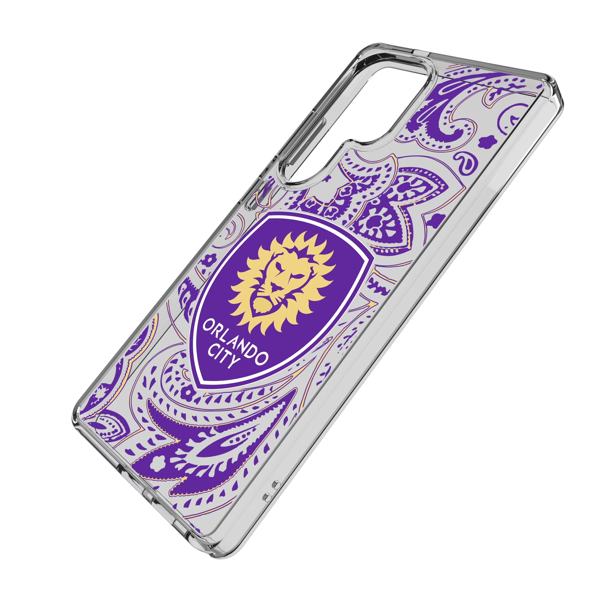 Orlando City Soccer Club Paisley Galaxy Clear Phone Case for Samsung Galaxy - Isometric View
