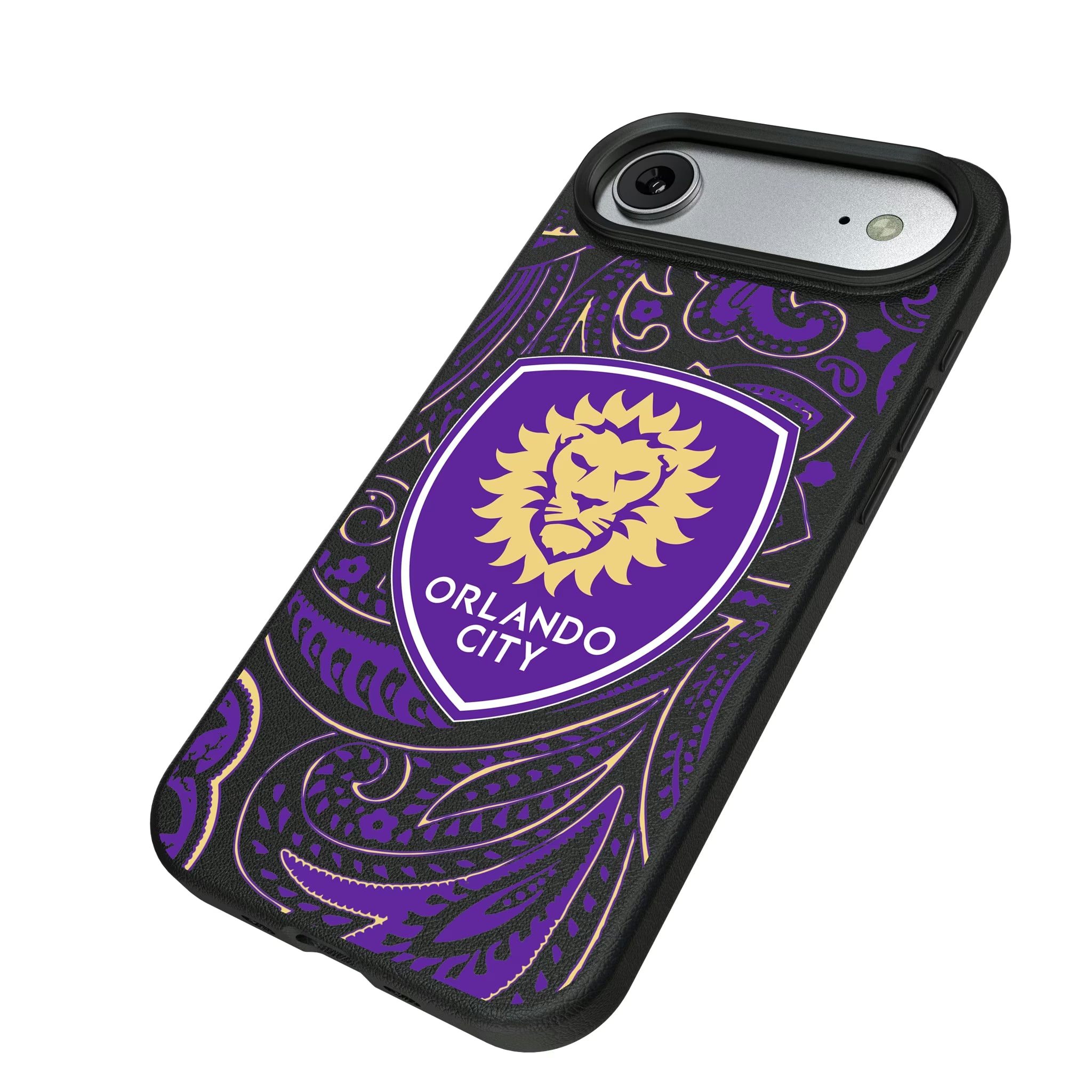 Orlando City Soccer Club Paisley iPhone MagSafe Compatible Phone Case for Apple iPhone - Isometric View#Device_iPhone Air