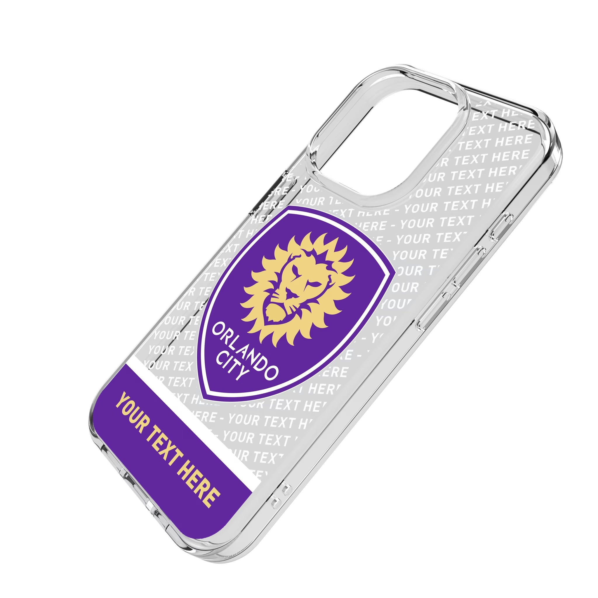Orlando City Soccer Club Personalized EndZone Plus iPhone Clear Phone Case for Apple iPhone - Isometric View
