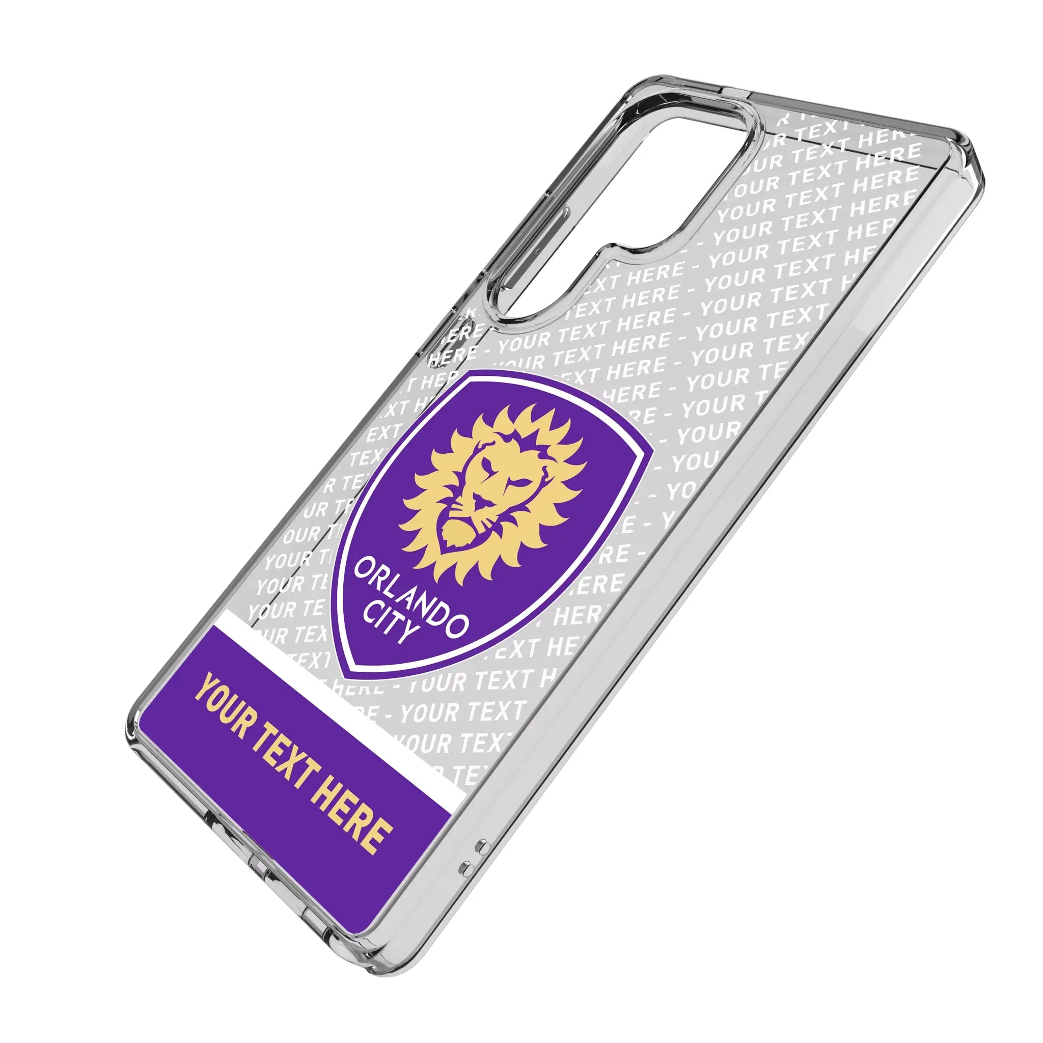 Orlando City Soccer Club Personalized EndZone Plus Galaxy Clear Phone Case for Samsung Galaxy - Isometric View
