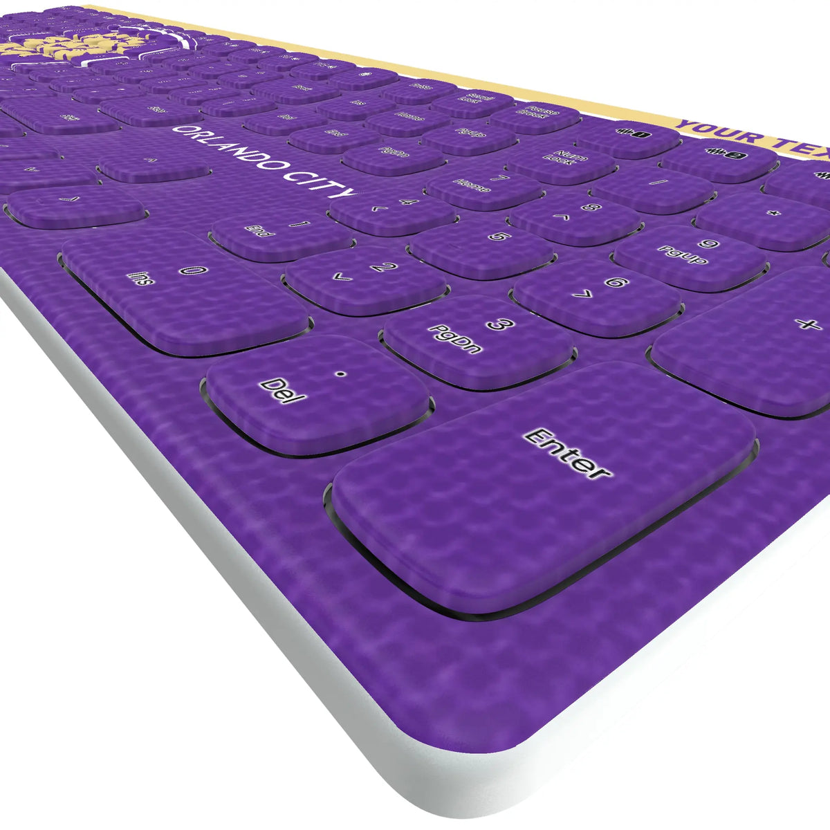 Orlando City Soccer Club Personalized Endzone Solid KKB605 Curved Wireless Keyboard - Detail
