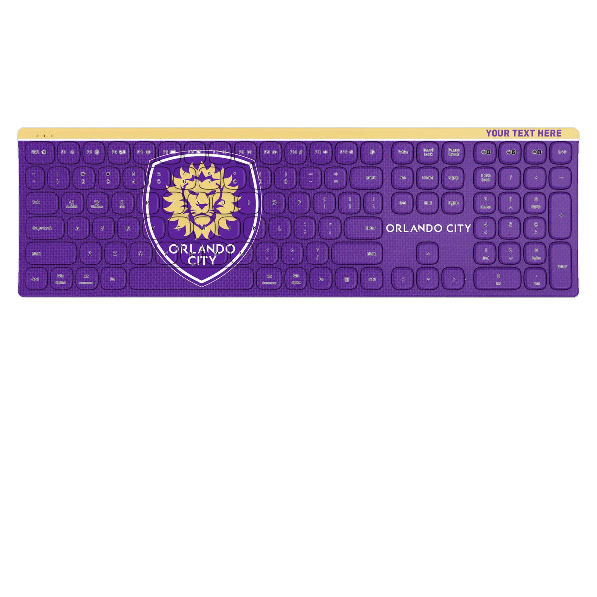 Orlando City Soccer Club Personalized Endzone Solid KKB605 Curved Wireless Keyboard