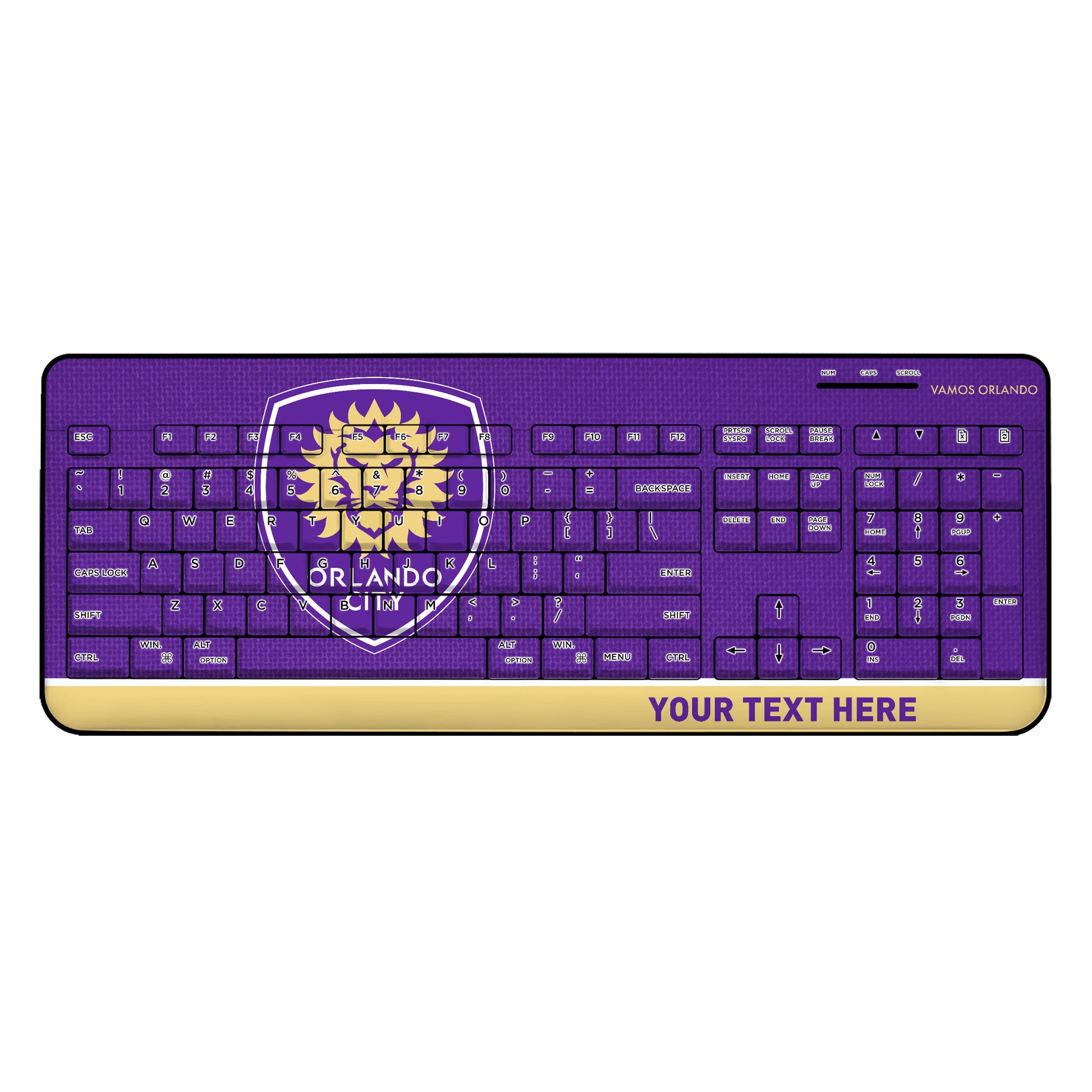 Orlando City Soccer Club Personalized Endzone Solid Wireless USB Keyboard