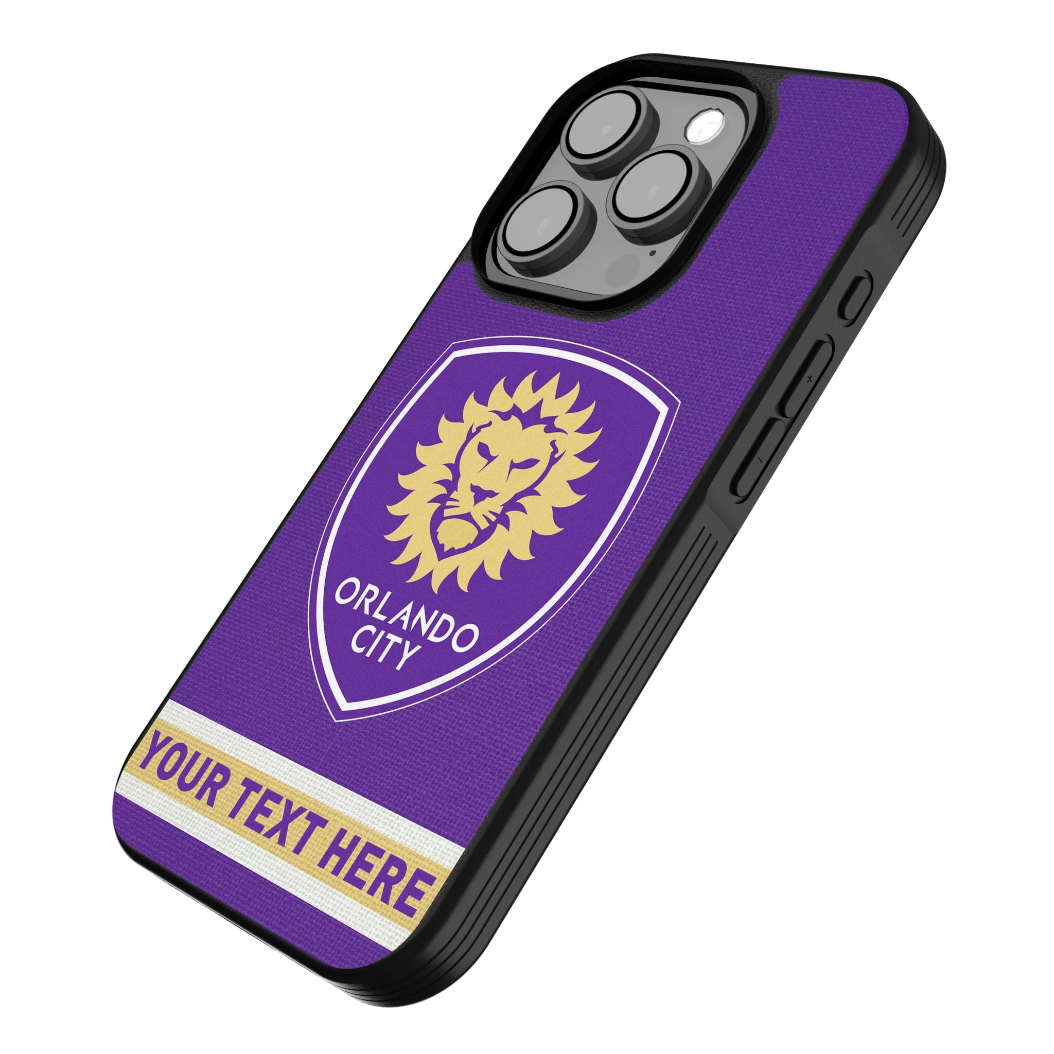 Orlando City Soccer Club Personalized Stripe iPhone Bump Phone Case for Apple iPhone - Isometric View