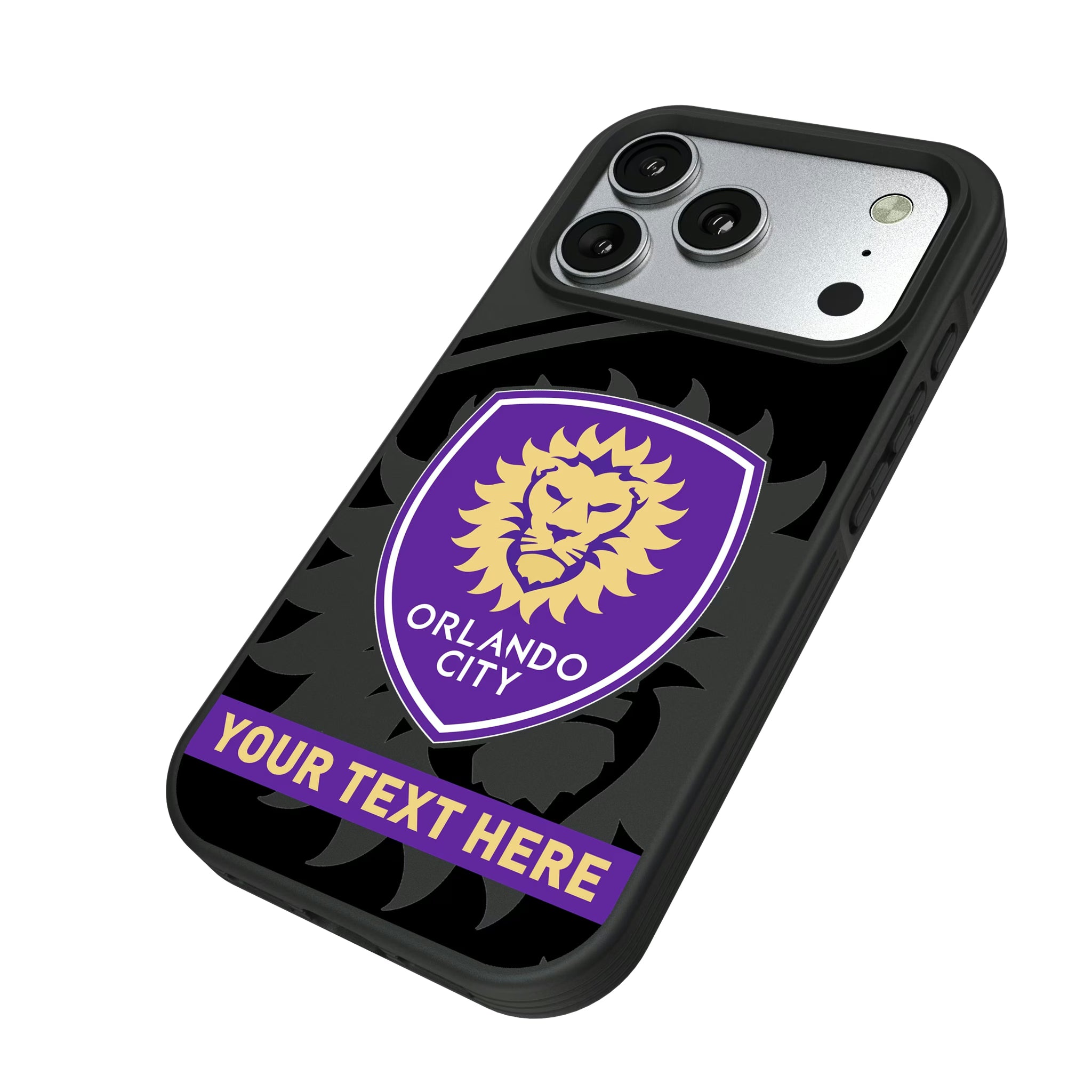 Orlando City Soccer Club Personalized Tilt iPhone Bump Phone Case for Apple iPhone - Isometric View#Device_iPhone 17 Pro