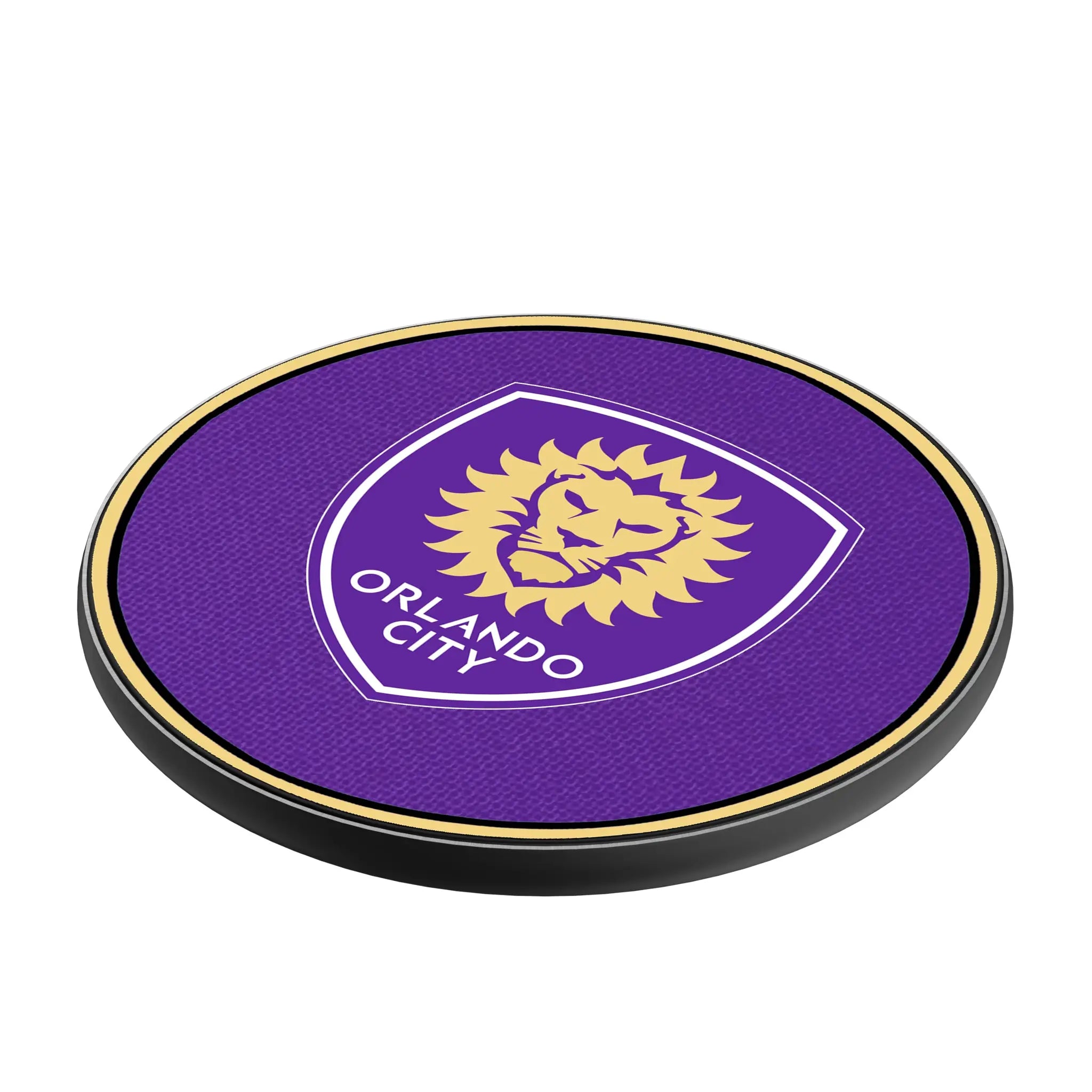 Orlando City Soccer Club Solid 15-Watt Wireless Charger - Isometric View