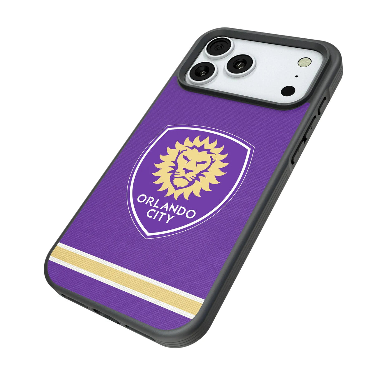 Orlando City Soccer Club Stripe iPhone Bump Phone Case for Apple iPhone - Isometric View#Device_iPhone 18 Pro Max