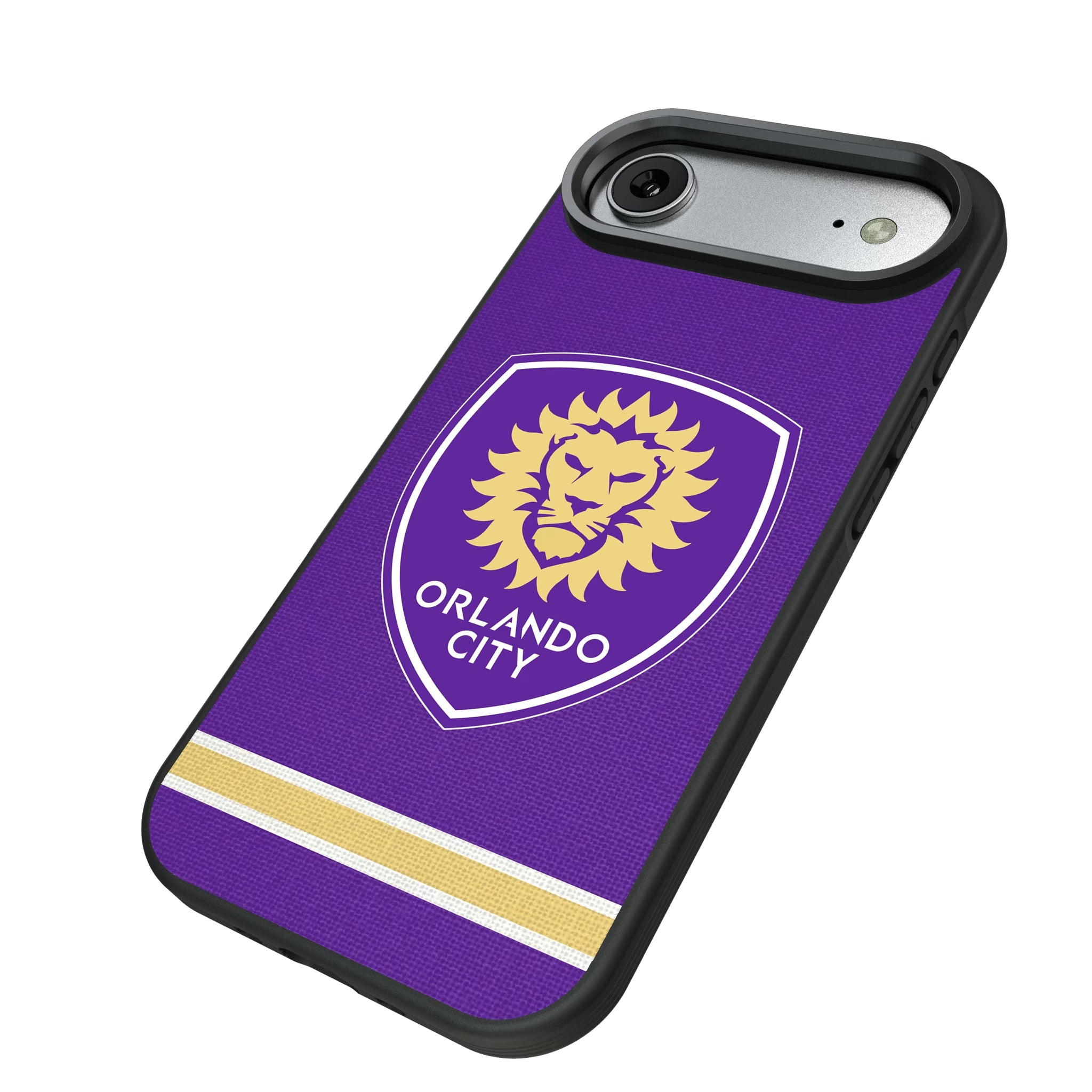Orlando City Soccer Club Stripe iPhone Bump Phone Case for Apple iPhone - Isometric View#Device_iPhone Air