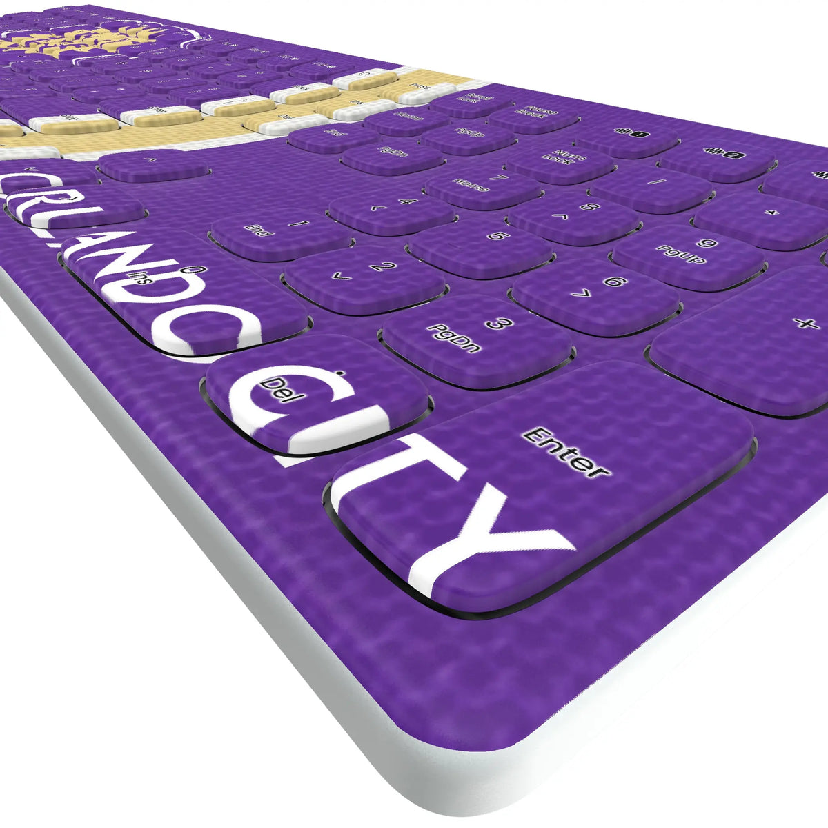 Orlando City Soccer Club Stripe KKB605 Curved Wireless Keyboard - Detail