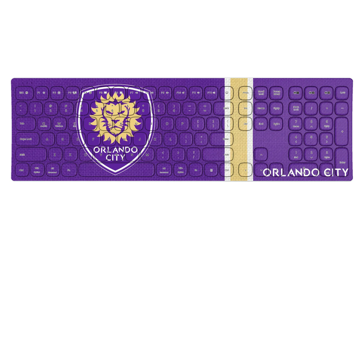 Orlando City Soccer Club Stripe KKB605 Curved Wireless Keyboard