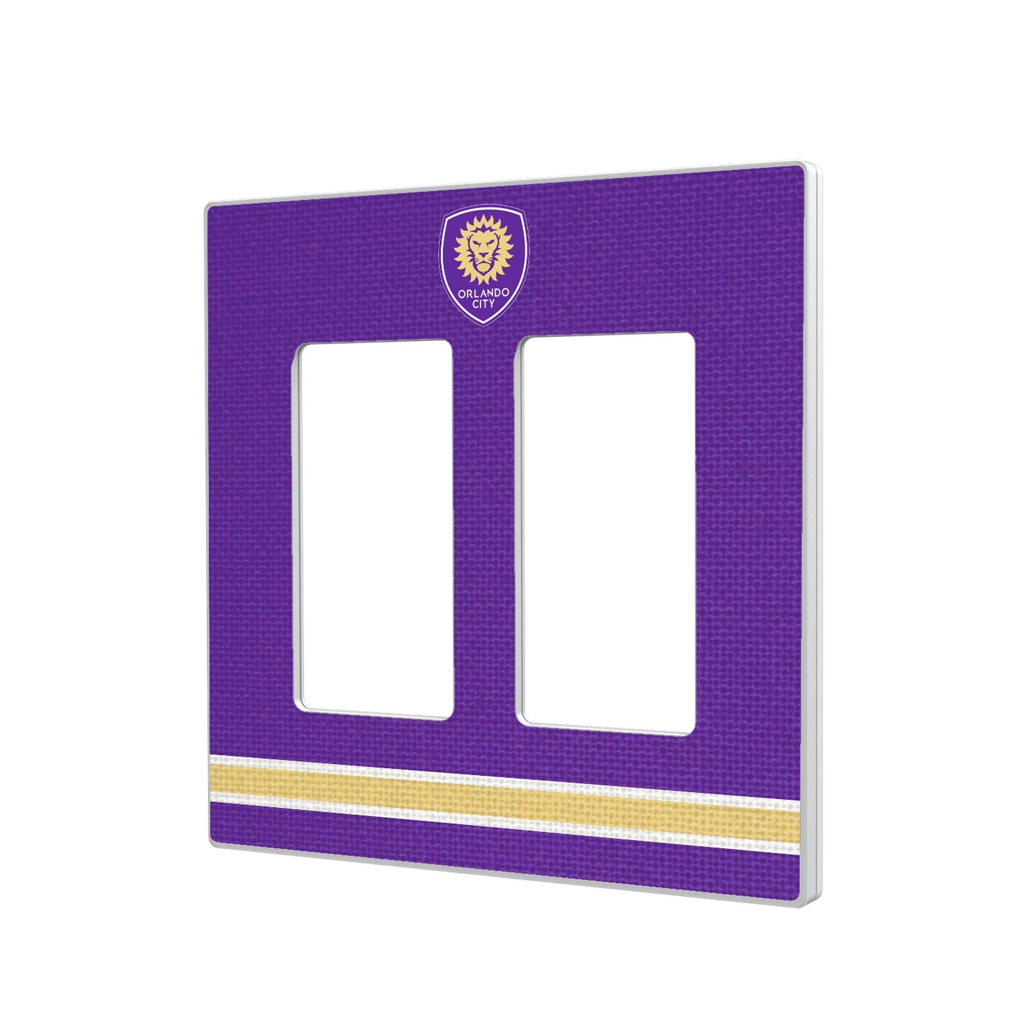 Orlando City Soccer Club Stripe Hidden-Screw Light Switch Plate#Style_Double Rocker