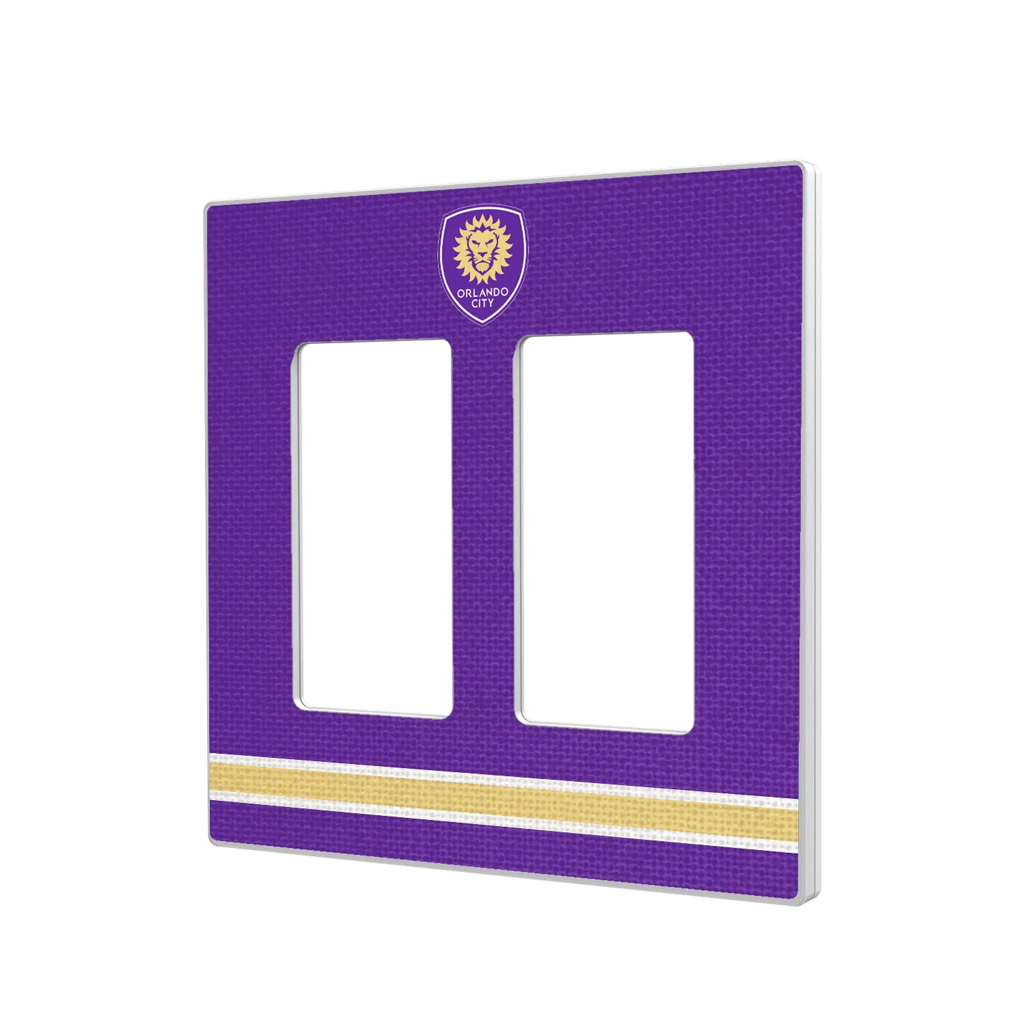 Orlando City Soccer Club Stripe Hidden-Screw Light Switch Plate#Style_Double Rocker