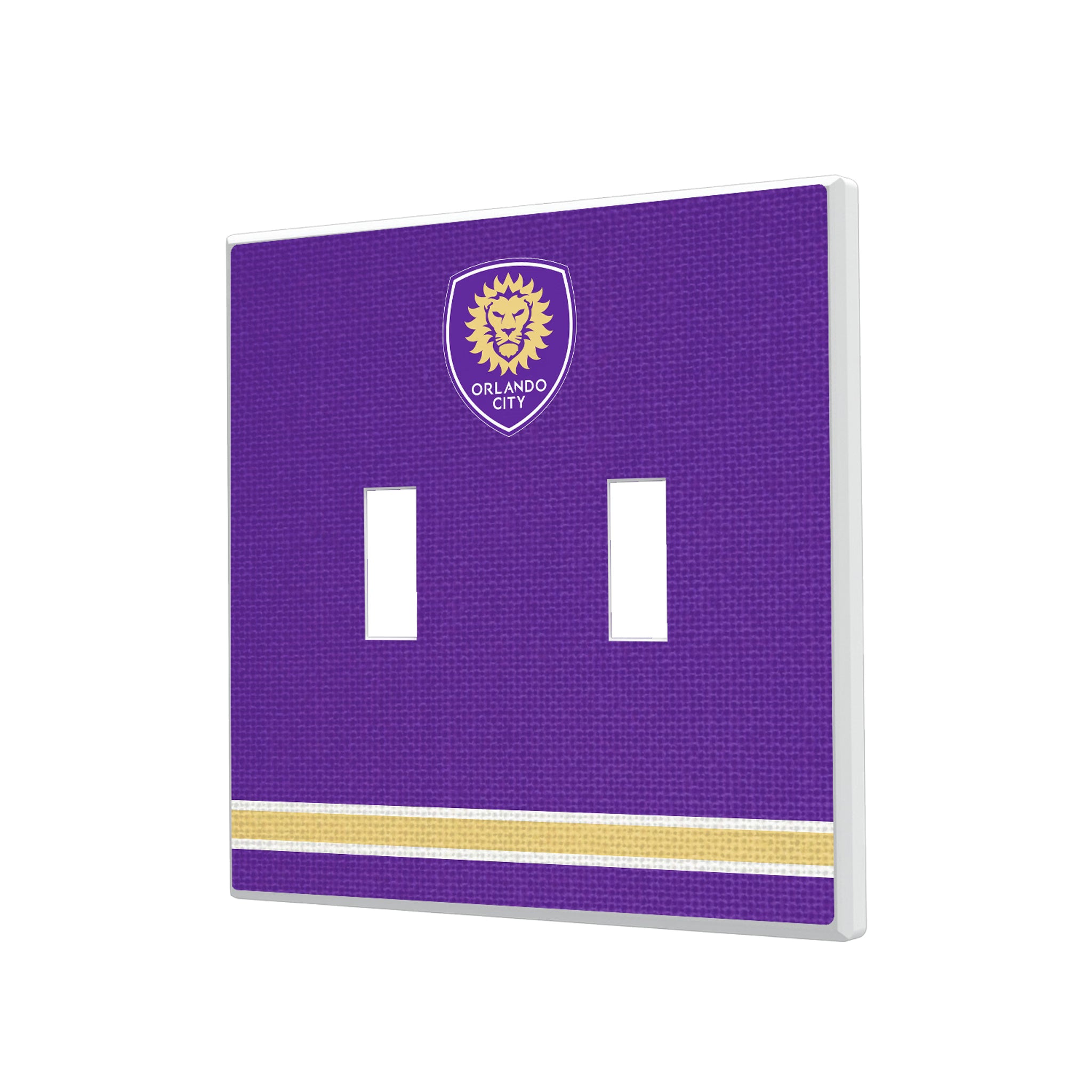 Orlando City Soccer Club Stripe Hidden-Screw Light Switch Plate#Style_Double Toggle
