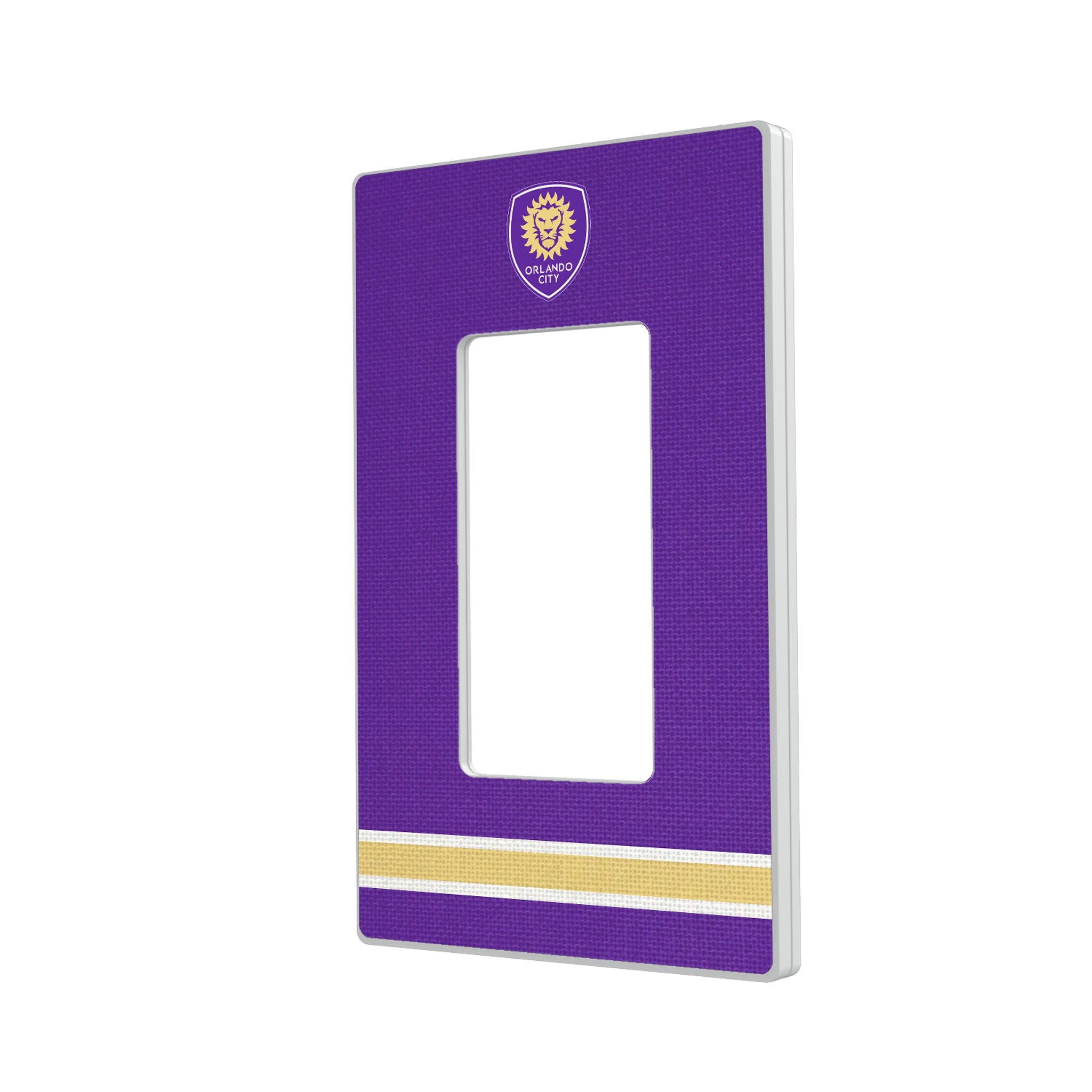 Orlando City Soccer Club Stripe Hidden-Screw Light Switch Plate#Style_Single Rocker