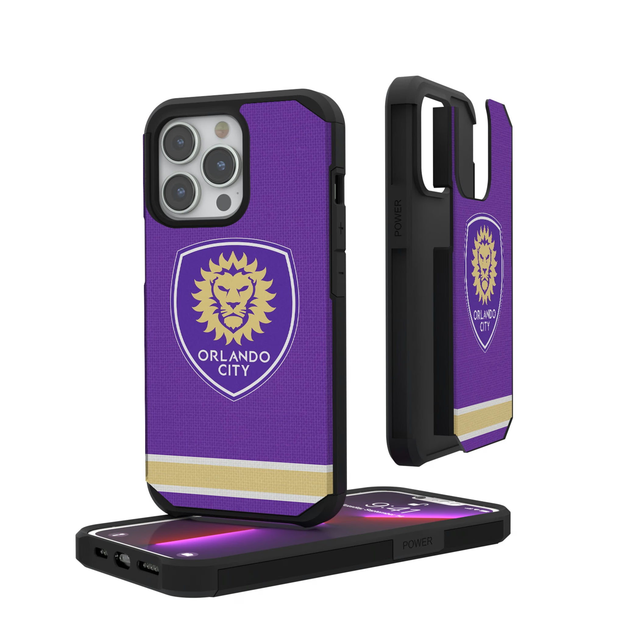 Orlando City Soccer Club Stripe iPhone Rugged Phone Case for Apple iPhone