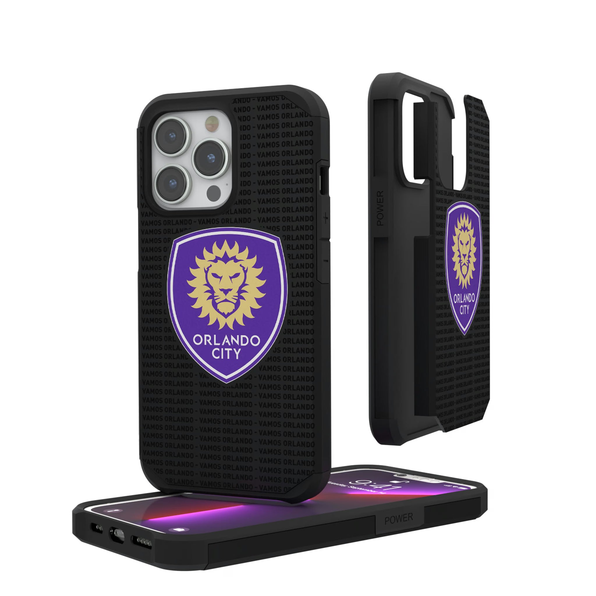 Orlando City Soccer Club Text Backdrop iPhone Rugged Phone Case for Apple iPhone