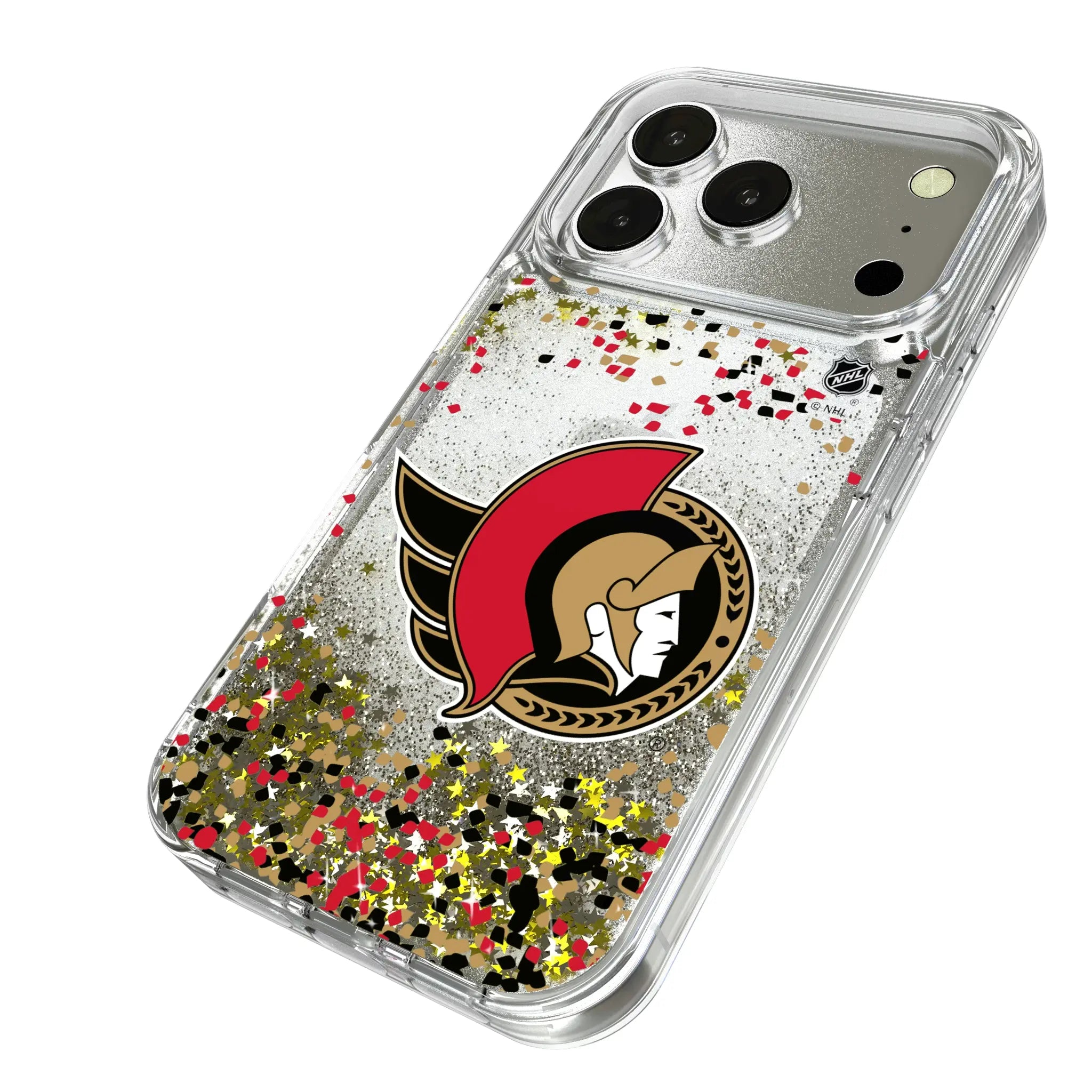 Ottawa Senators Confetti iPhone Glitter Phone Case for Apple iPhone - Isometric View