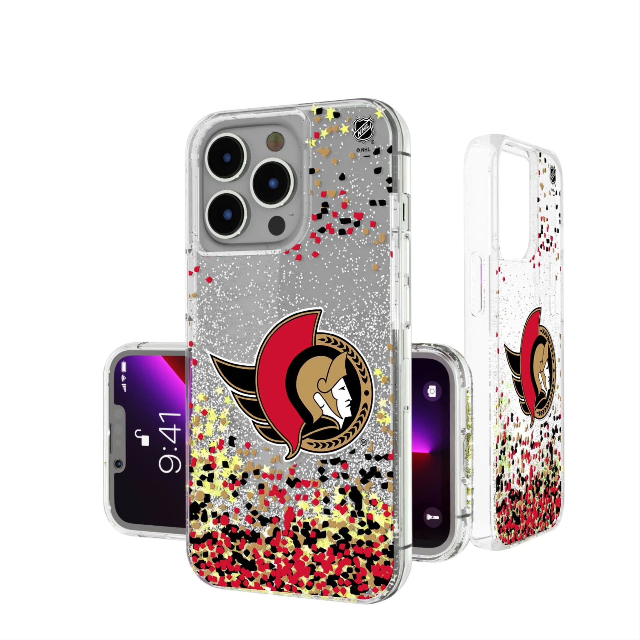 Ottawa Senators Confetti iPhone Glitter Phone Case for Apple iPhone