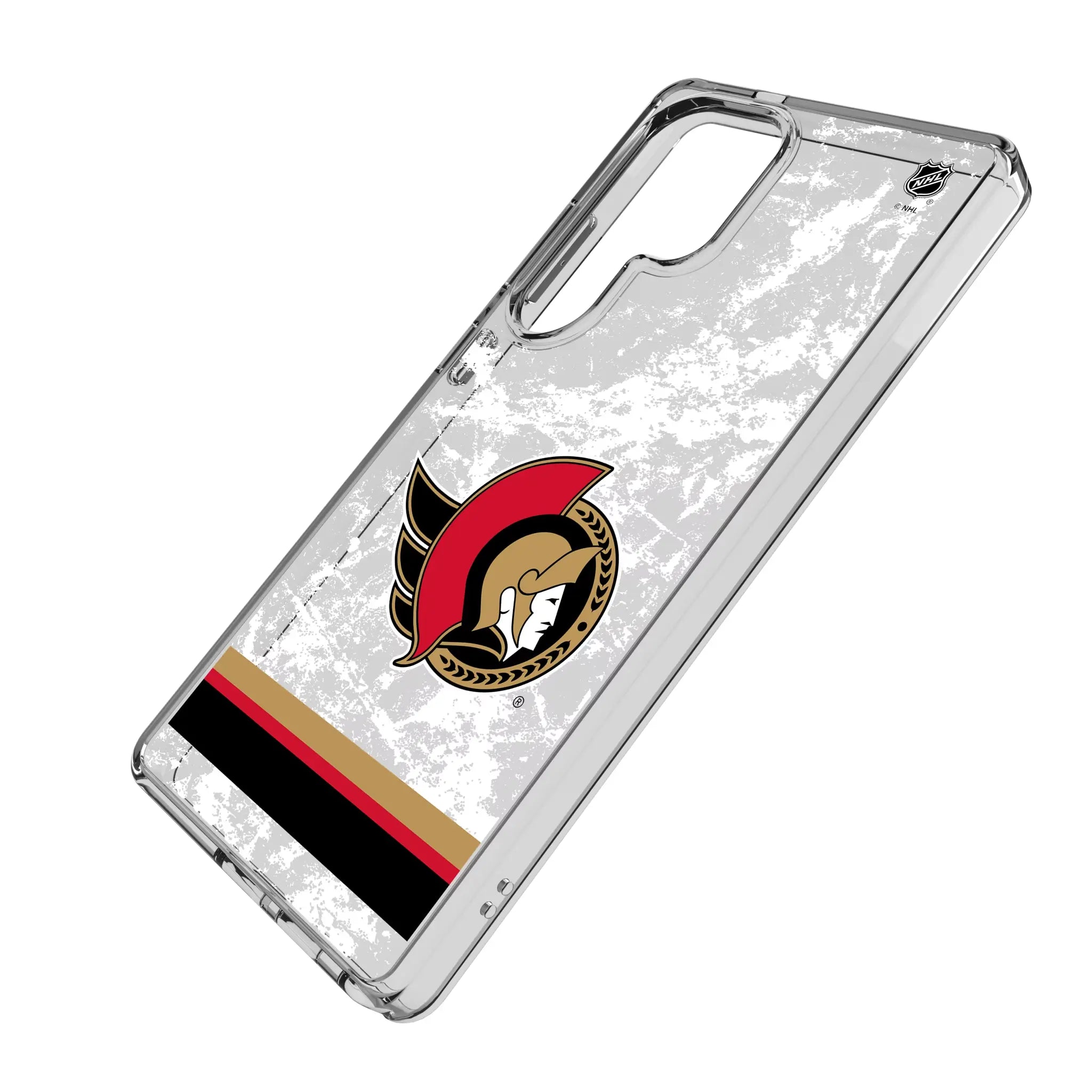 Ottawa Senators Ice Stripe Galaxy Clear Phone Case for Samsung Galaxy - Isometric View#Device_Galaxy S25 Ultra