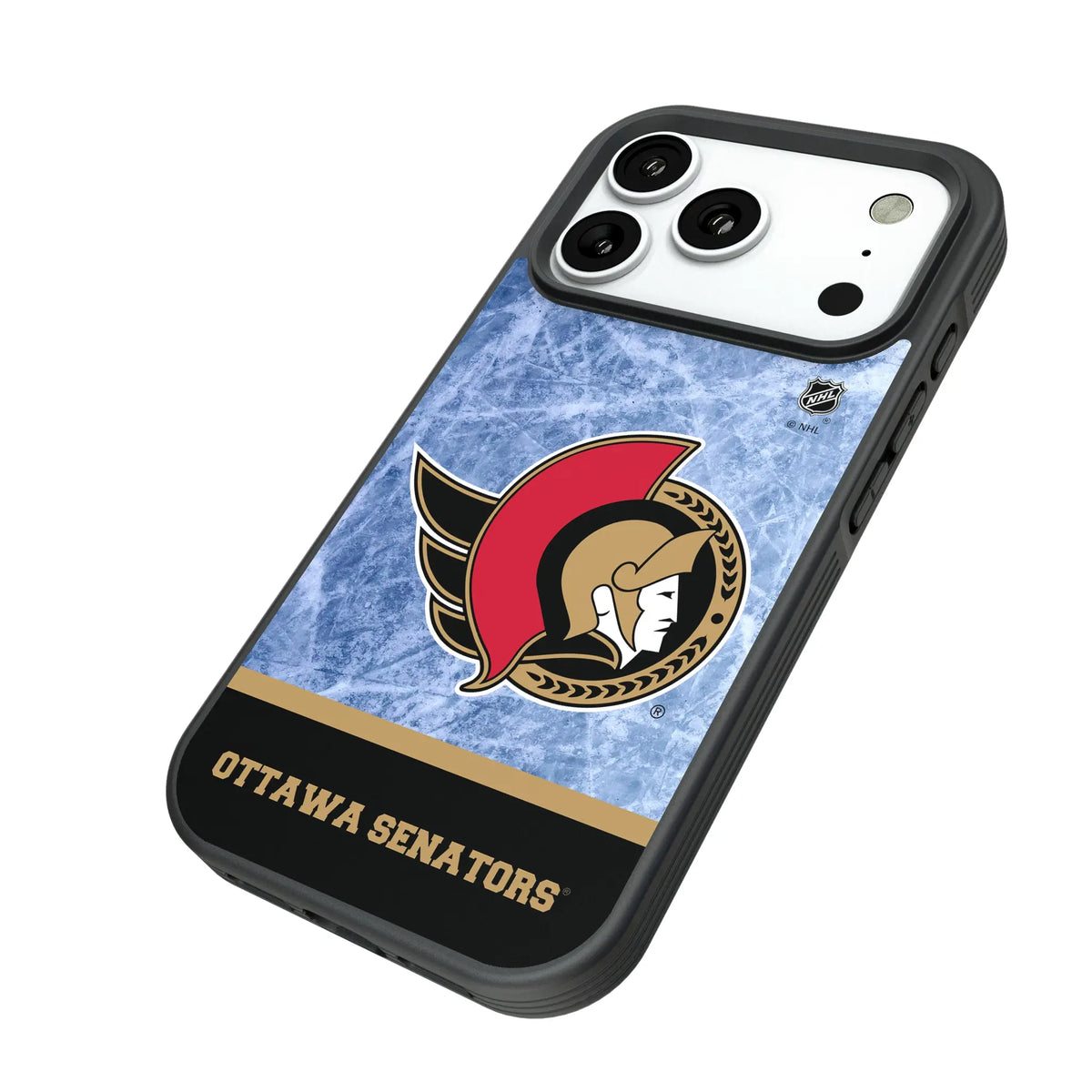 Ottawa Senators Ice Wordmark iPhone Bump Phone Case for Apple iPhone - Isometric View#Device_iPhone 18 Pro