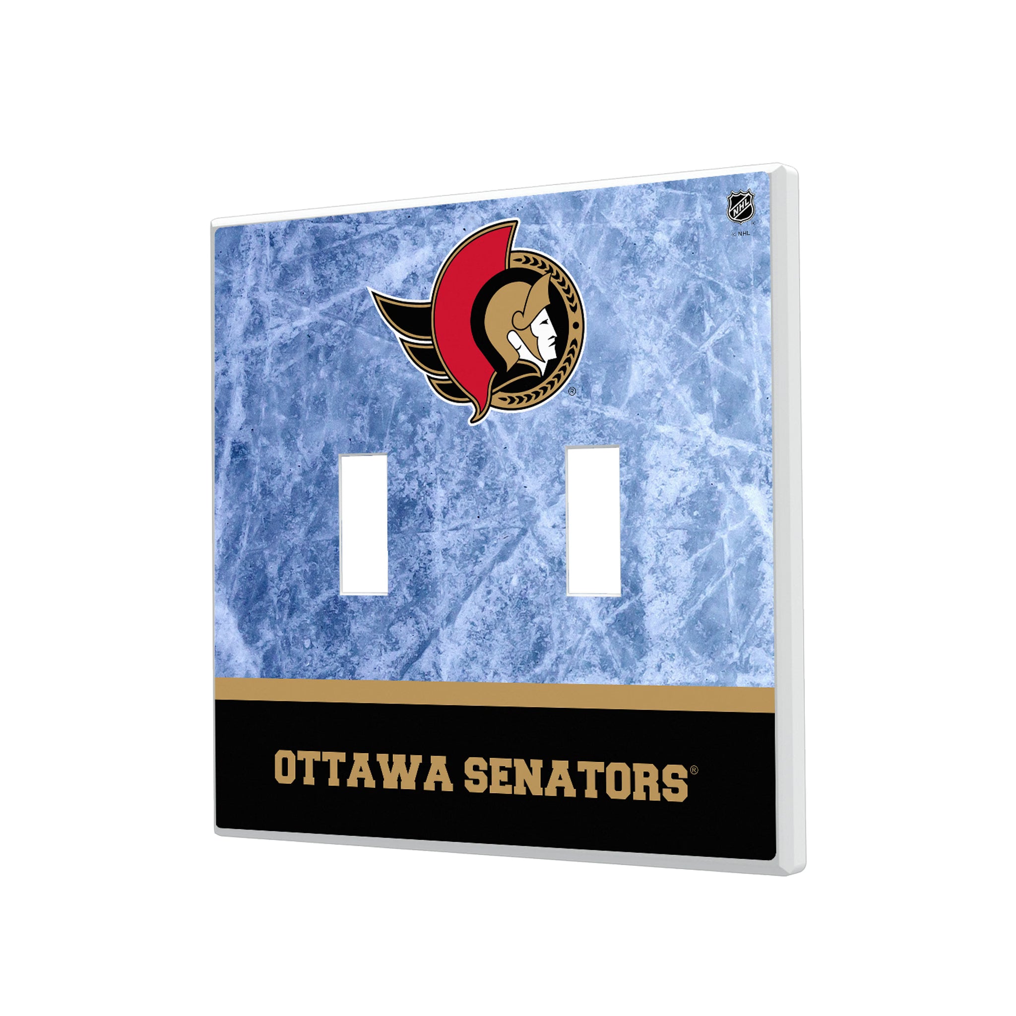 Ottawa Senators Ice Wordmark Hidden-Screw Light Switch Plate#Style_Double Toggle