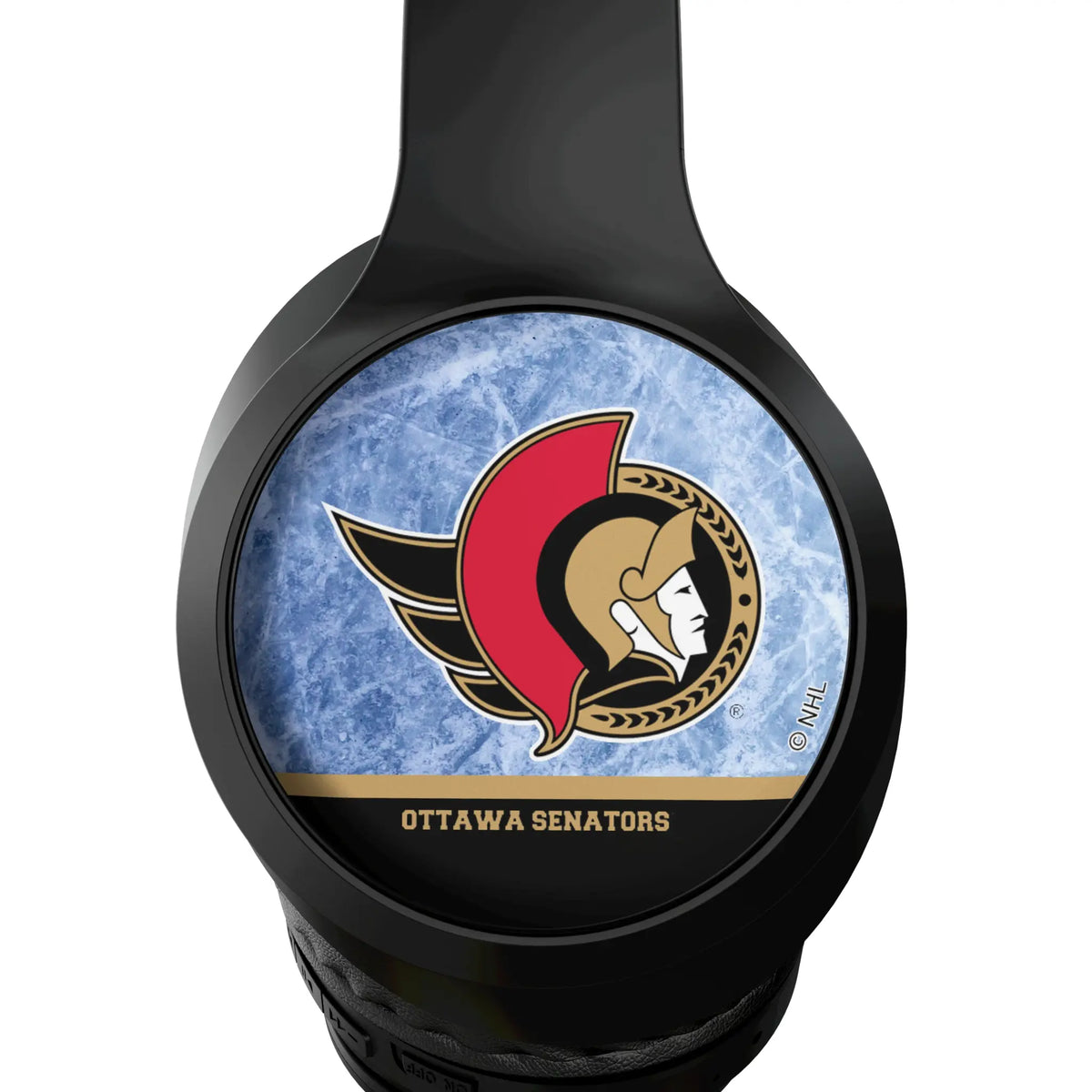 Ottawa Senators Ice Wordmark Wireless Over-Ear Headphones With Case - Detail